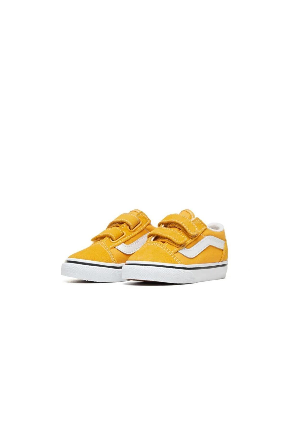Vans Old Skool V Cırtlı Sarı Çocuk Spor Ayakkabı