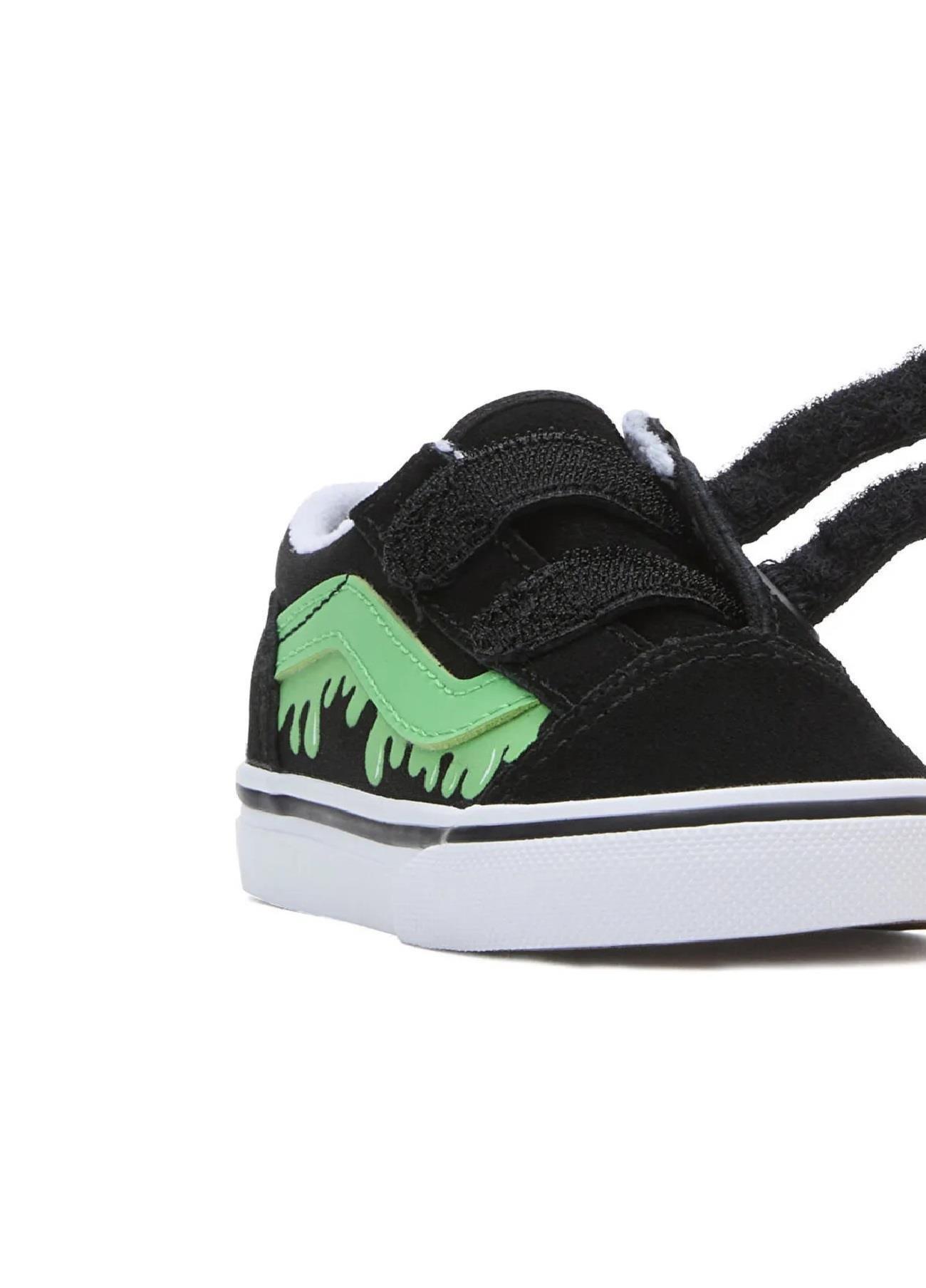 Vans Old Skool V Cırtlı Siyah Erkek Çocuk Spor Ayakkabı