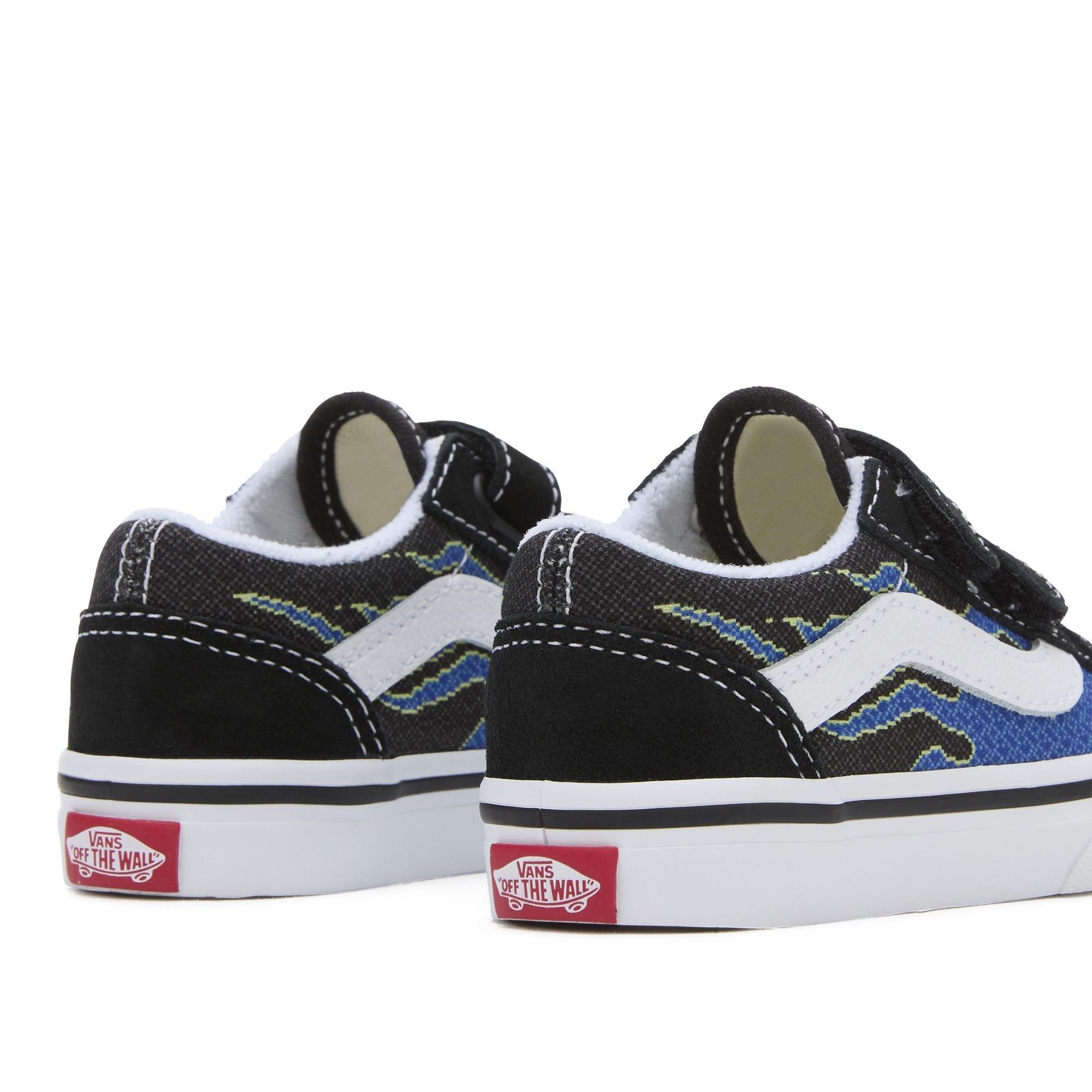Vans Old Skool V Siyah Cırtlı Erkek Çocuk Spor Ayakkabı