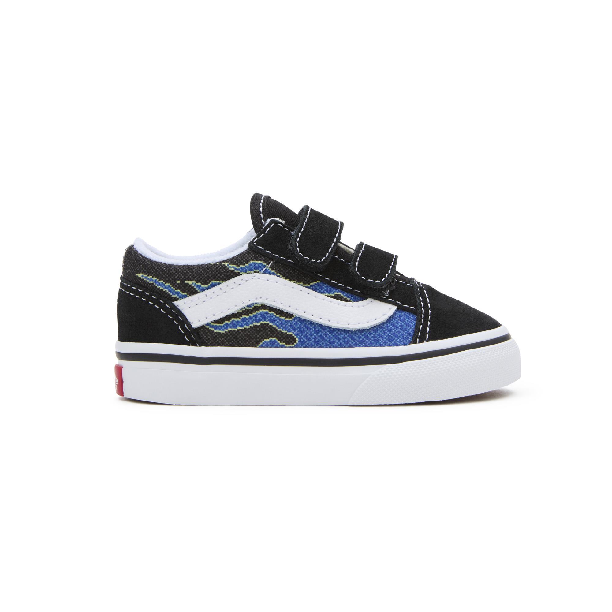 Vans Old Skool V Siyah Cırtlı Erkek Çocuk Spor Ayakkabı