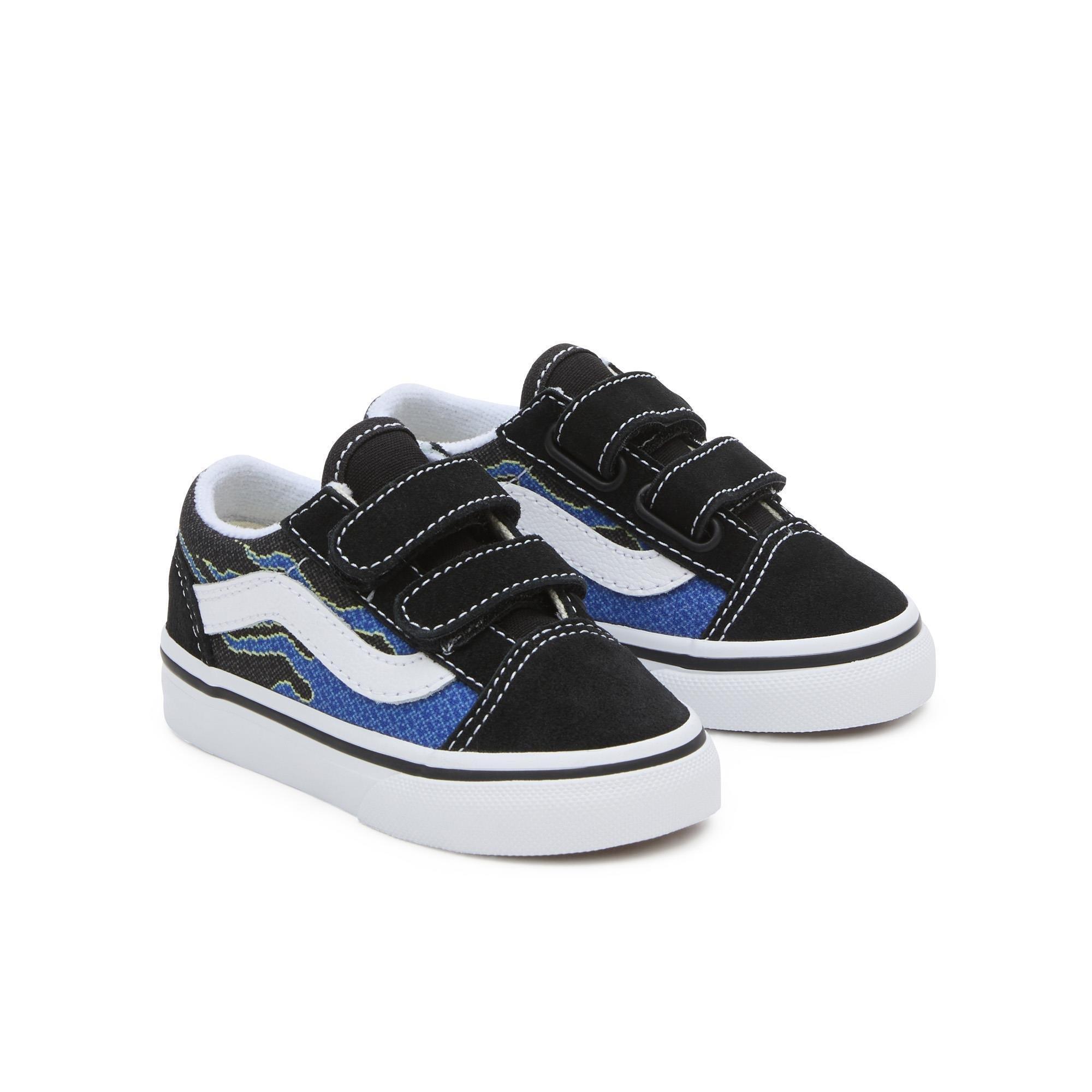 Vans Old Skool V Siyah Cırtlı Erkek Çocuk Spor Ayakkabı