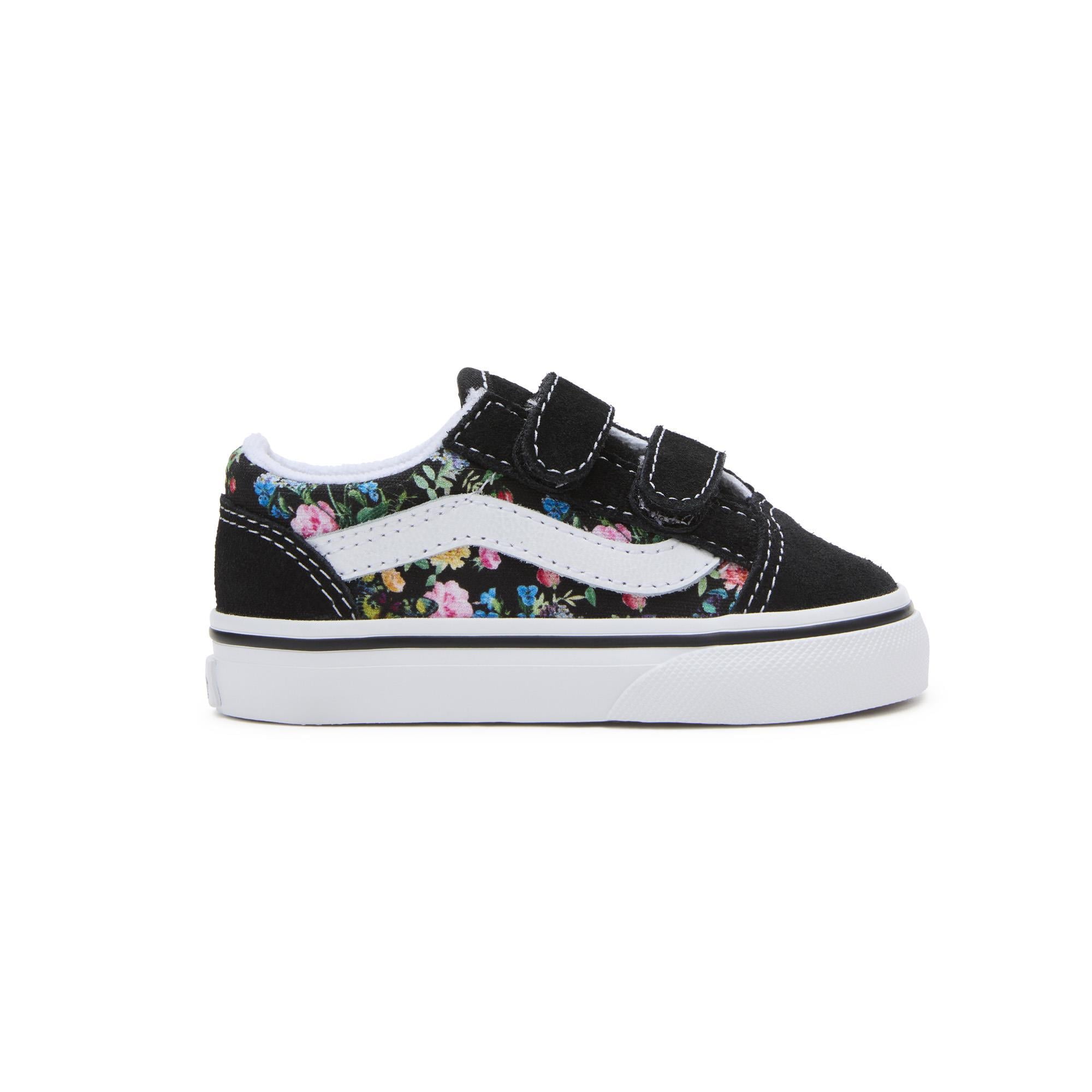 Vans Old Skool V Siyah Cırtlı Kız Çocuk Spor Ayakkabı