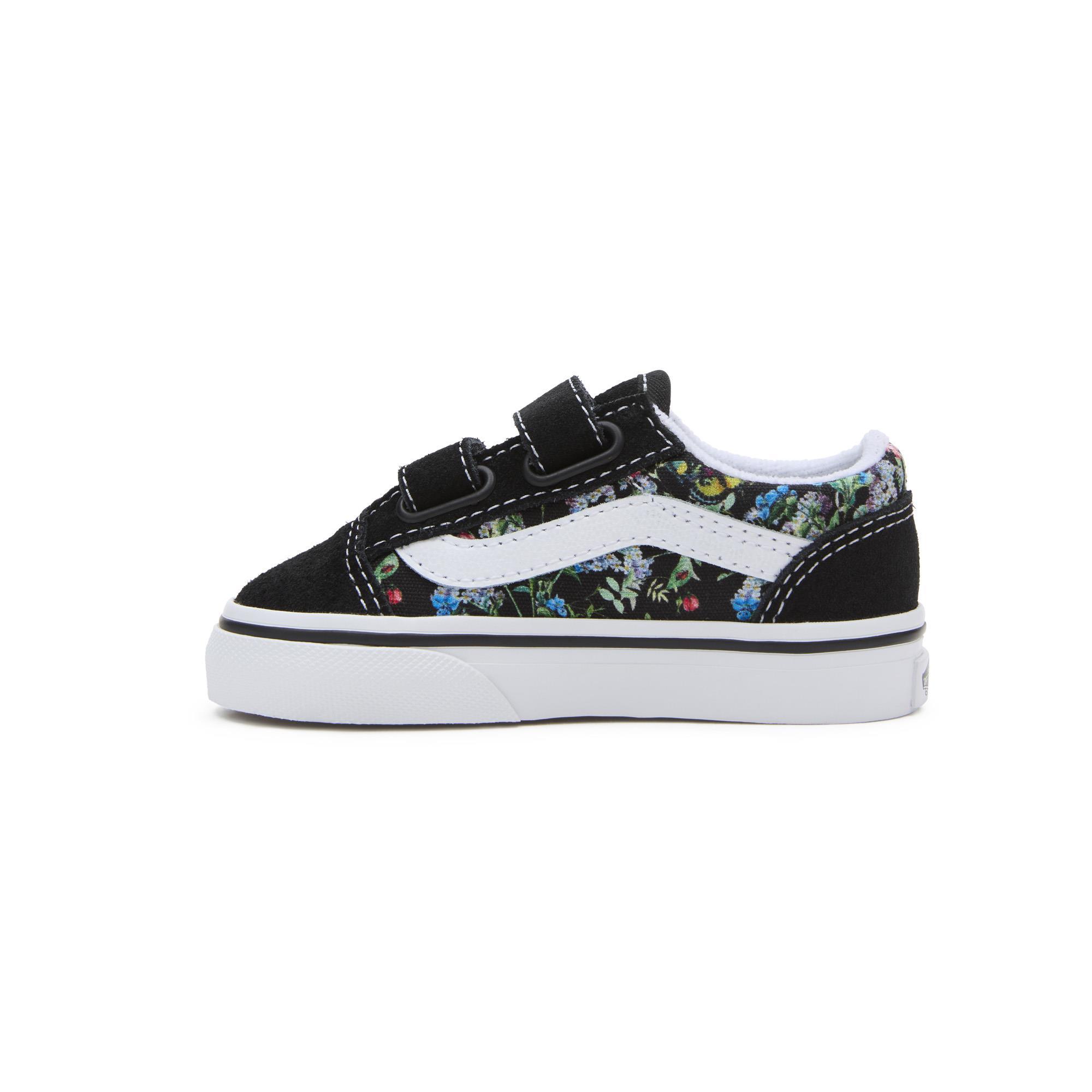 Vans Old Skool V Siyah Cırtlı Kız Çocuk Spor Ayakkabı