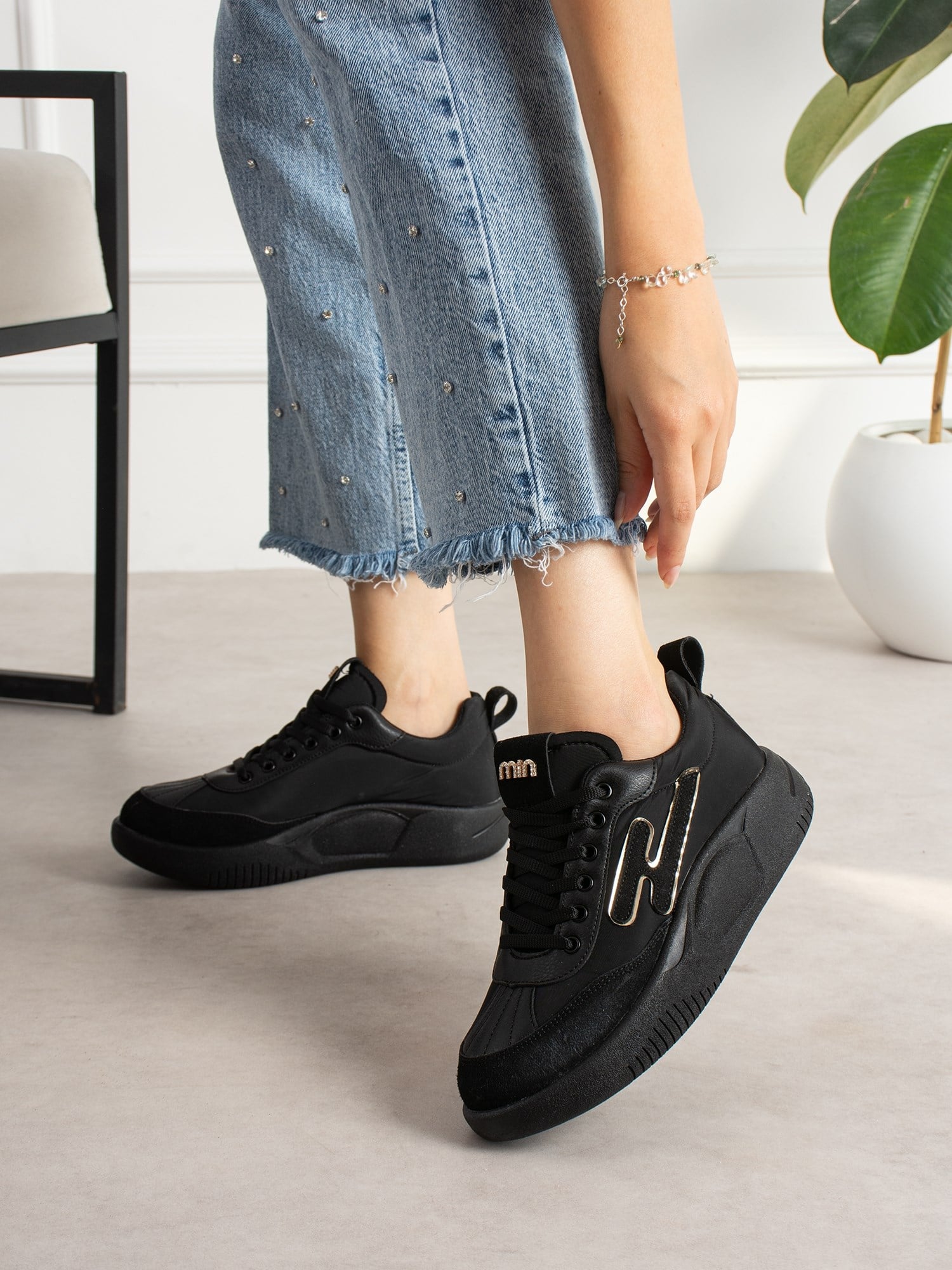 AMORA Siyah Kadın Sneakers