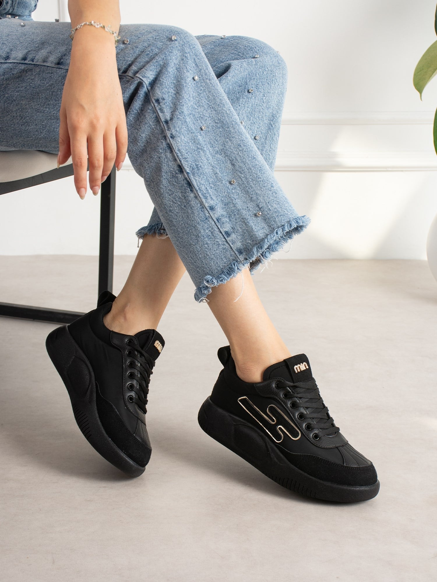 AMORA Siyah Kadın Sneakers