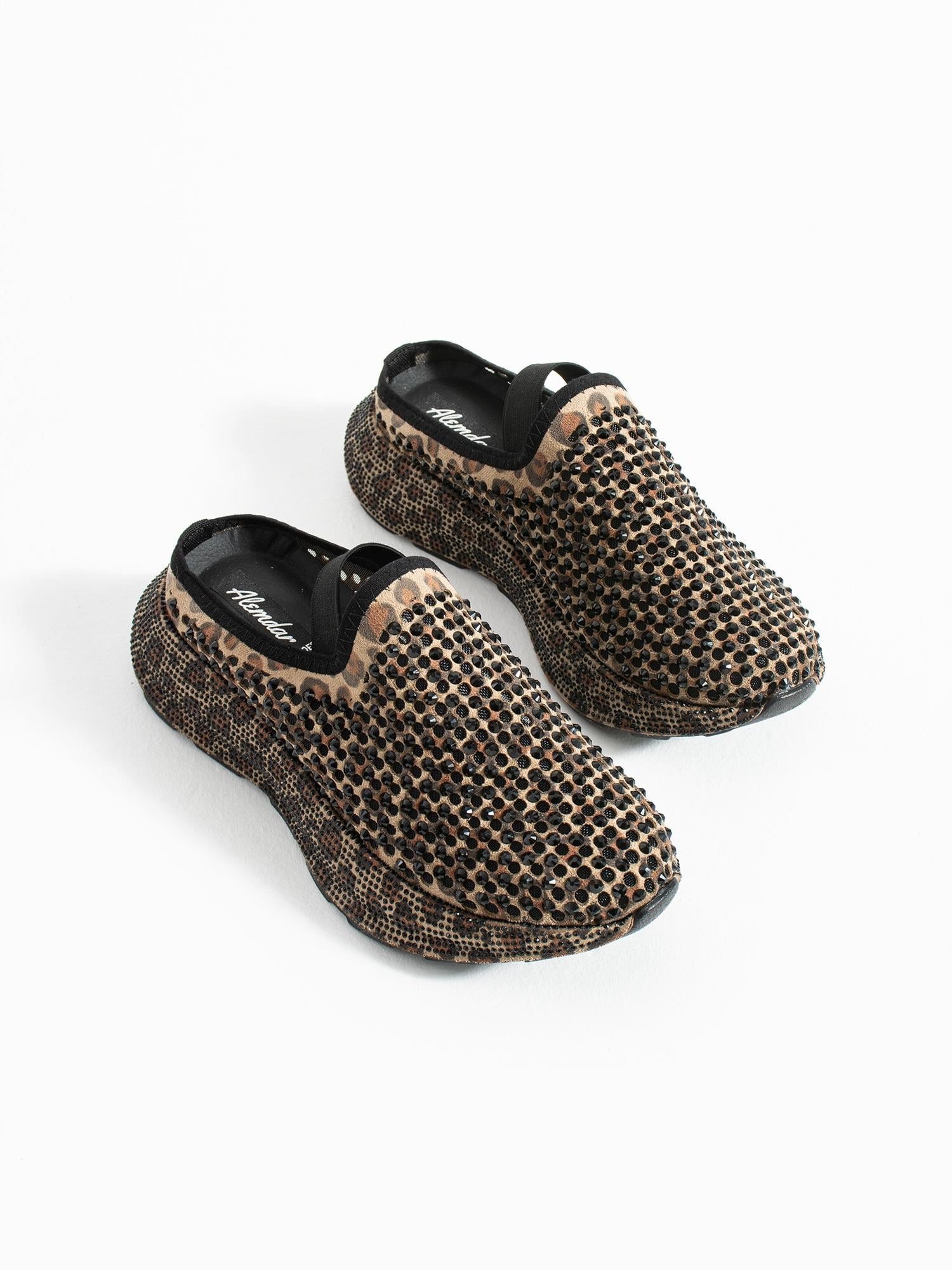 ARLİX Leopar Taş Detay Kadın Sandalet