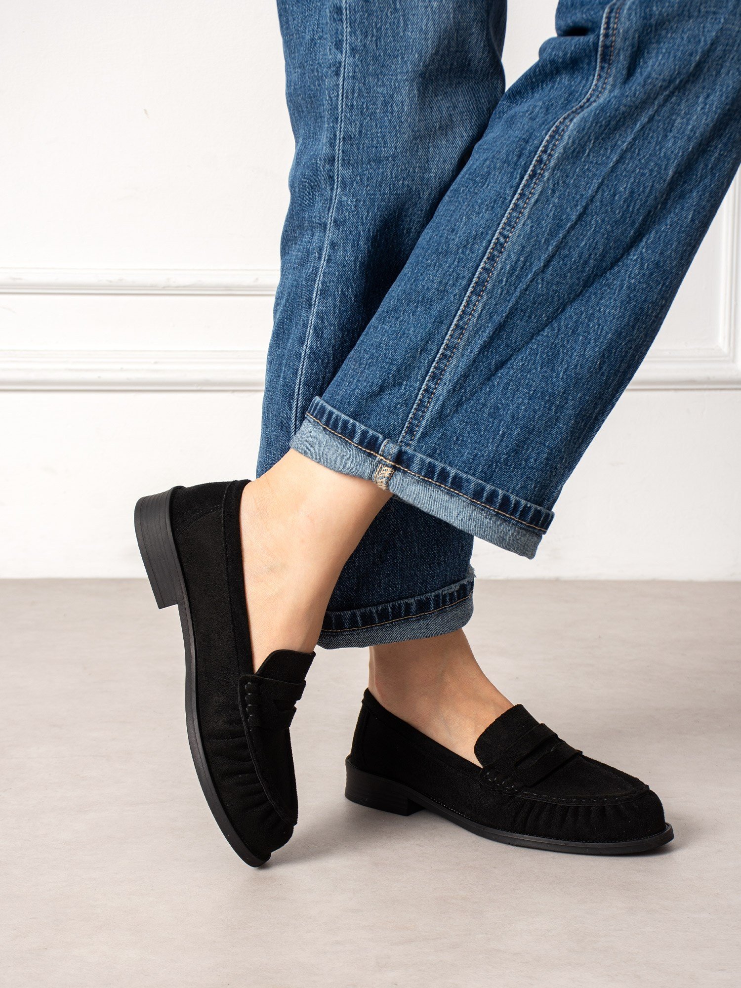 BOLLY Siyah Süet Kadın Loafer