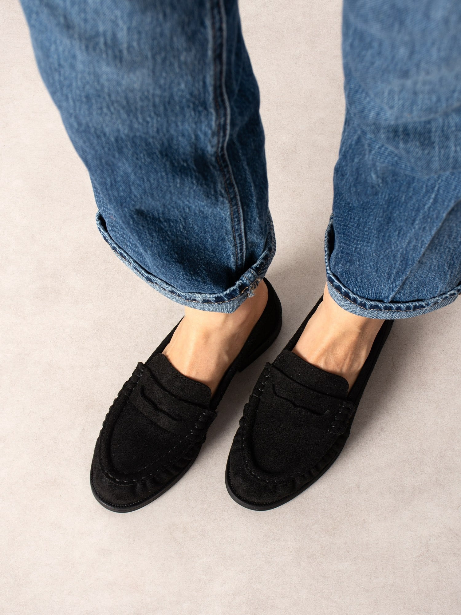 BOLLY Siyah Süet Kadın Loafer