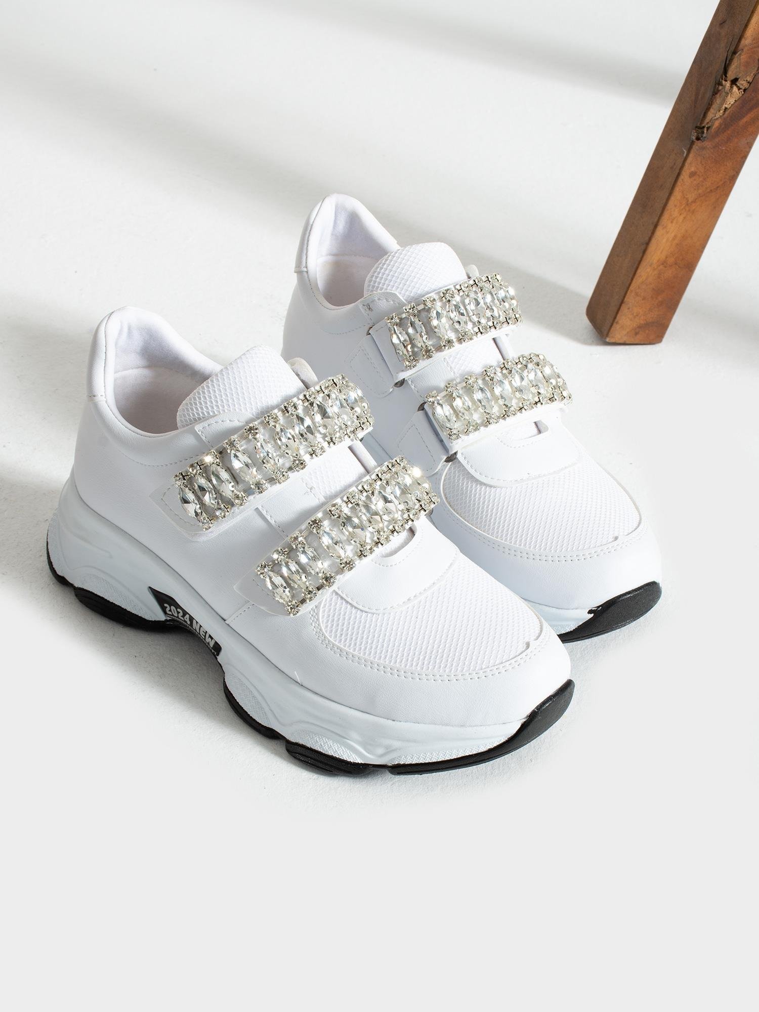 BONİTA Beyaz Cırtı Taş Detay Kadın Sneakers