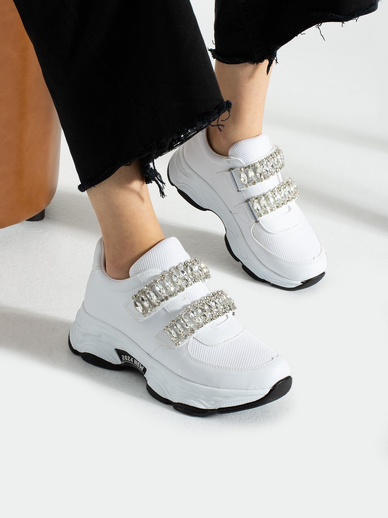 BONİTA Beyaz Cırtı Taş Detay Kadın Sneakers