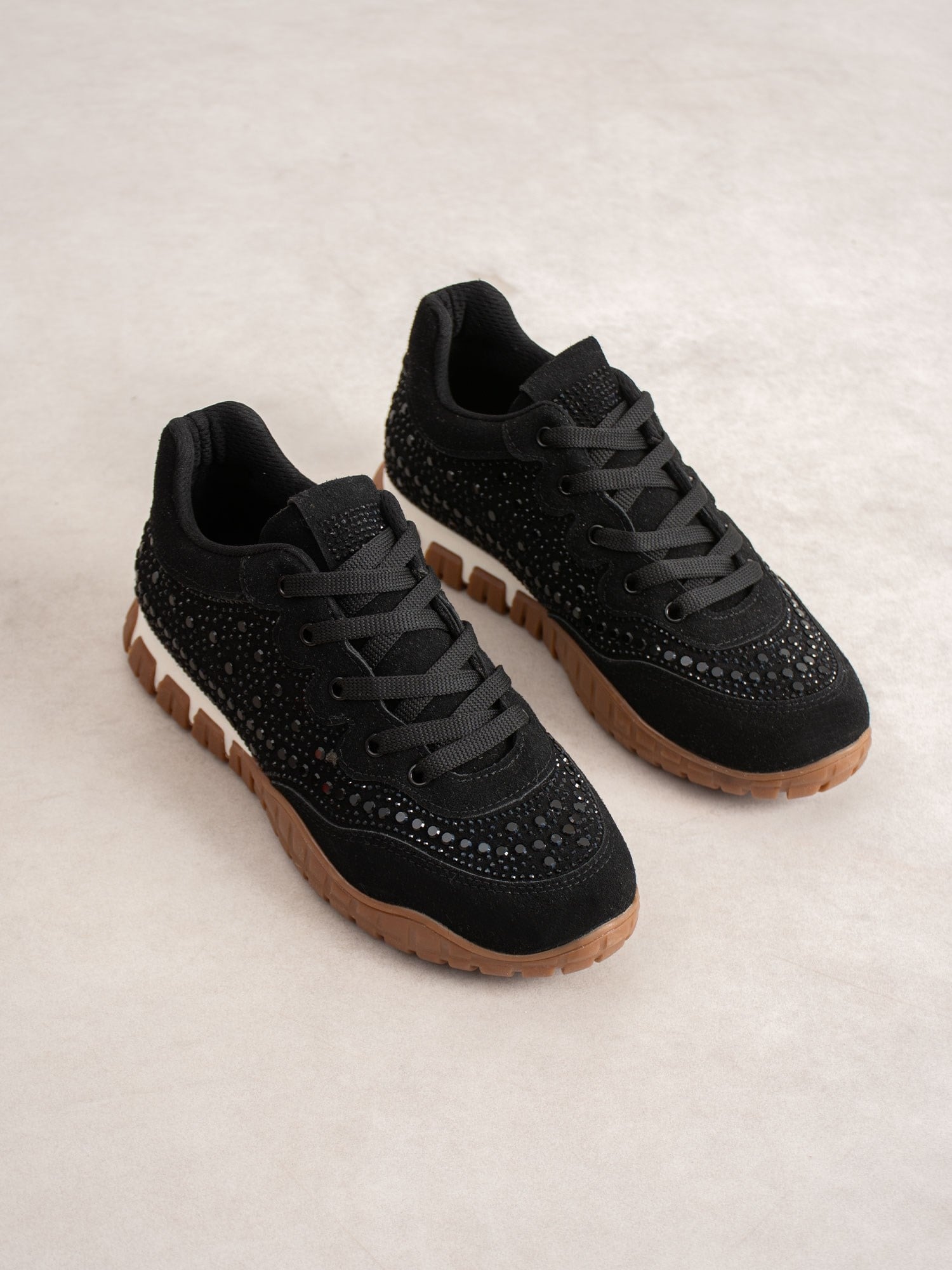 CALİNA Siyah Taşlı Kadın Sneakers