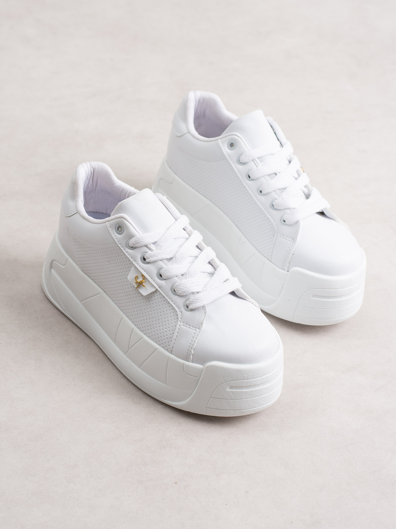 CAPRİ Beyaz Yüksek Tabanlı Kadın Sneakers