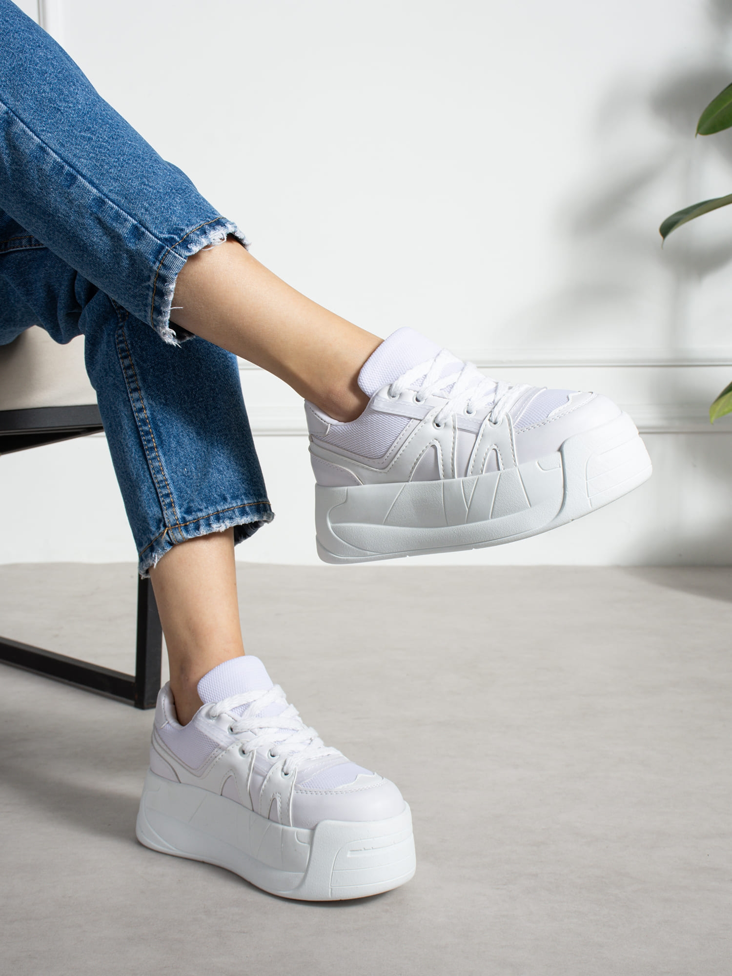 CARLA Beyaz Yüksek Tabanlı Kadın Sneakers