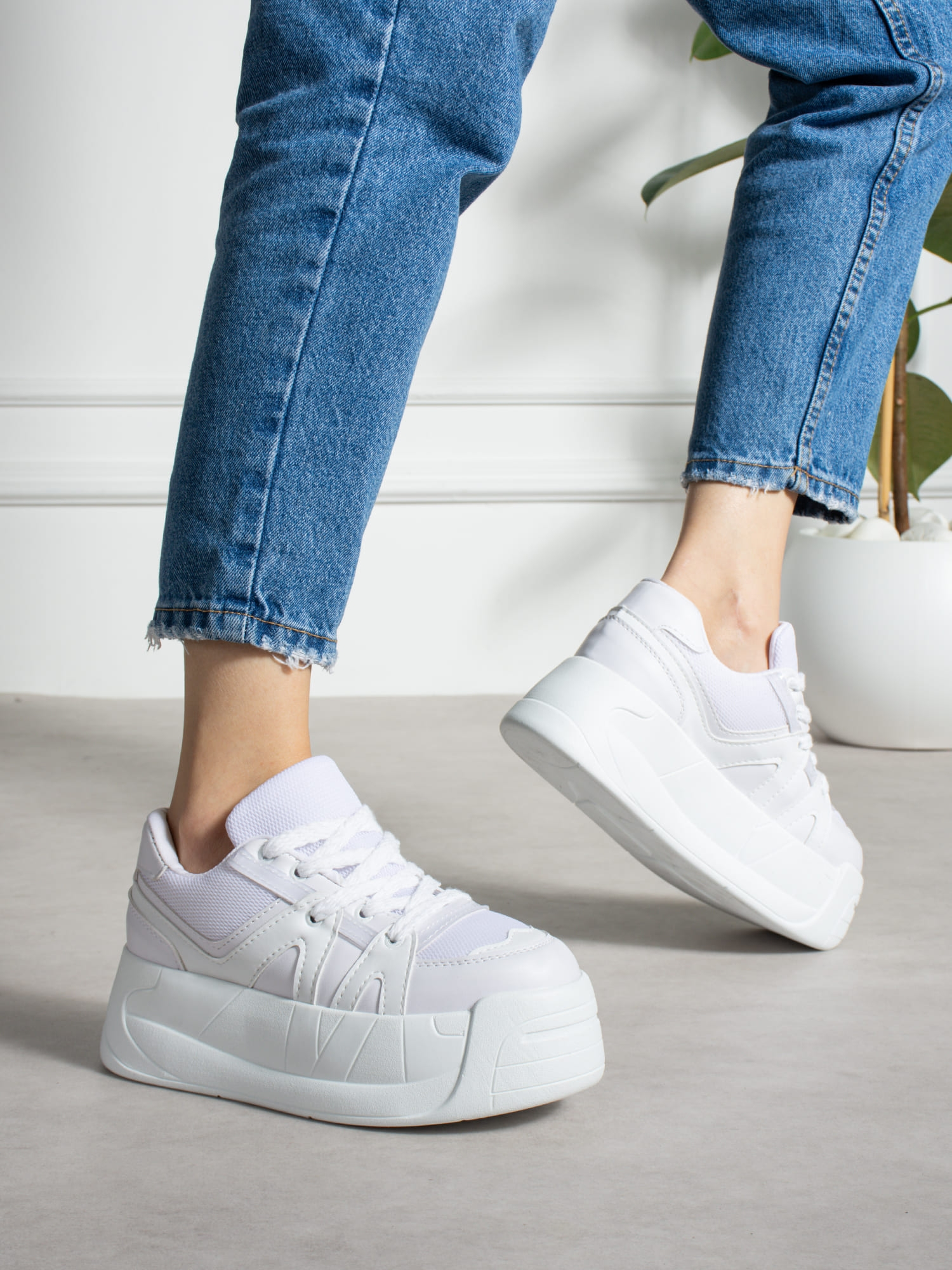 CARLA Beyaz Yüksek Tabanlı Kadın Sneakers