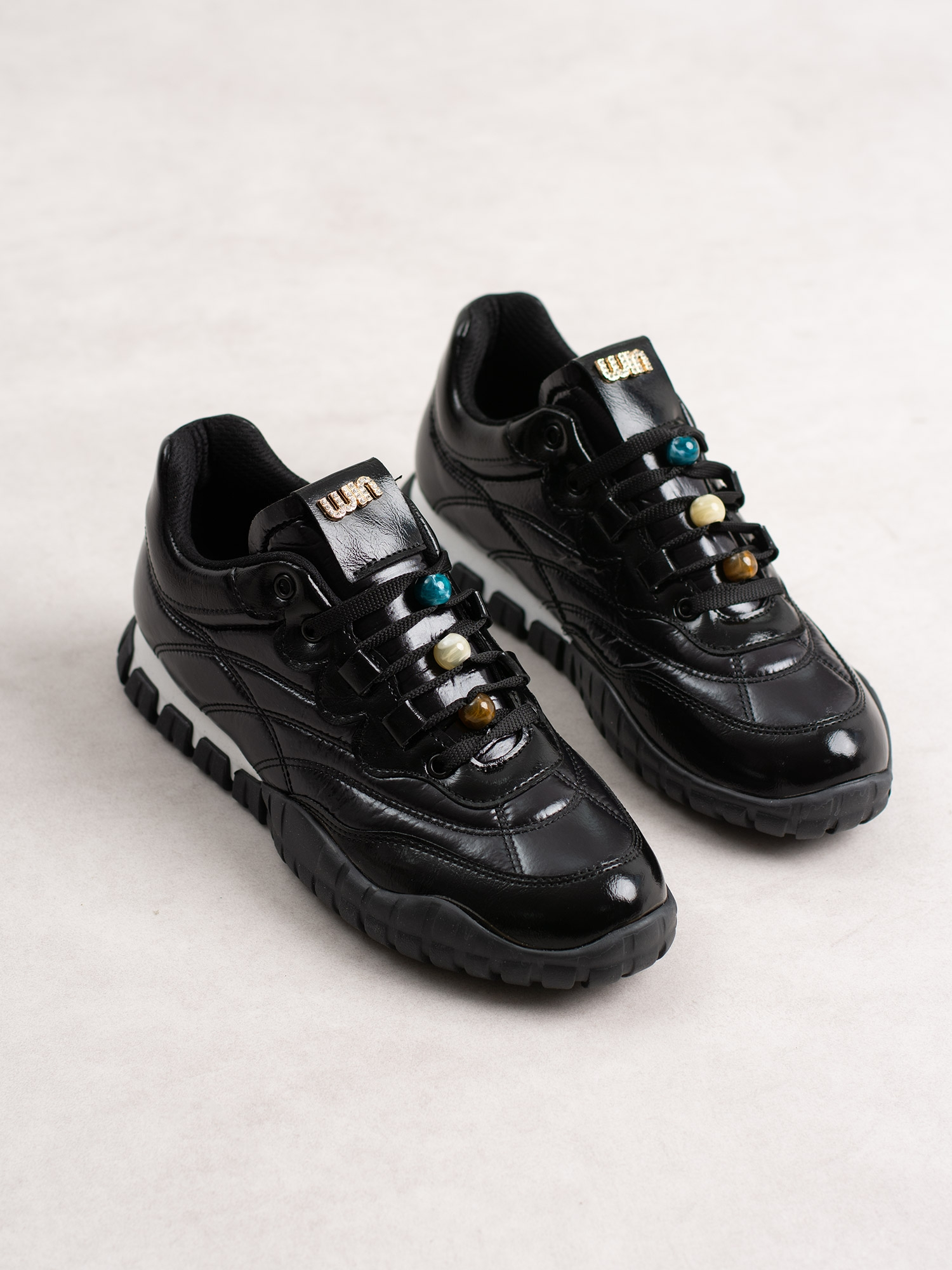CORTİNA Siyah Rugan Bağcıklı Kadın Sneakers