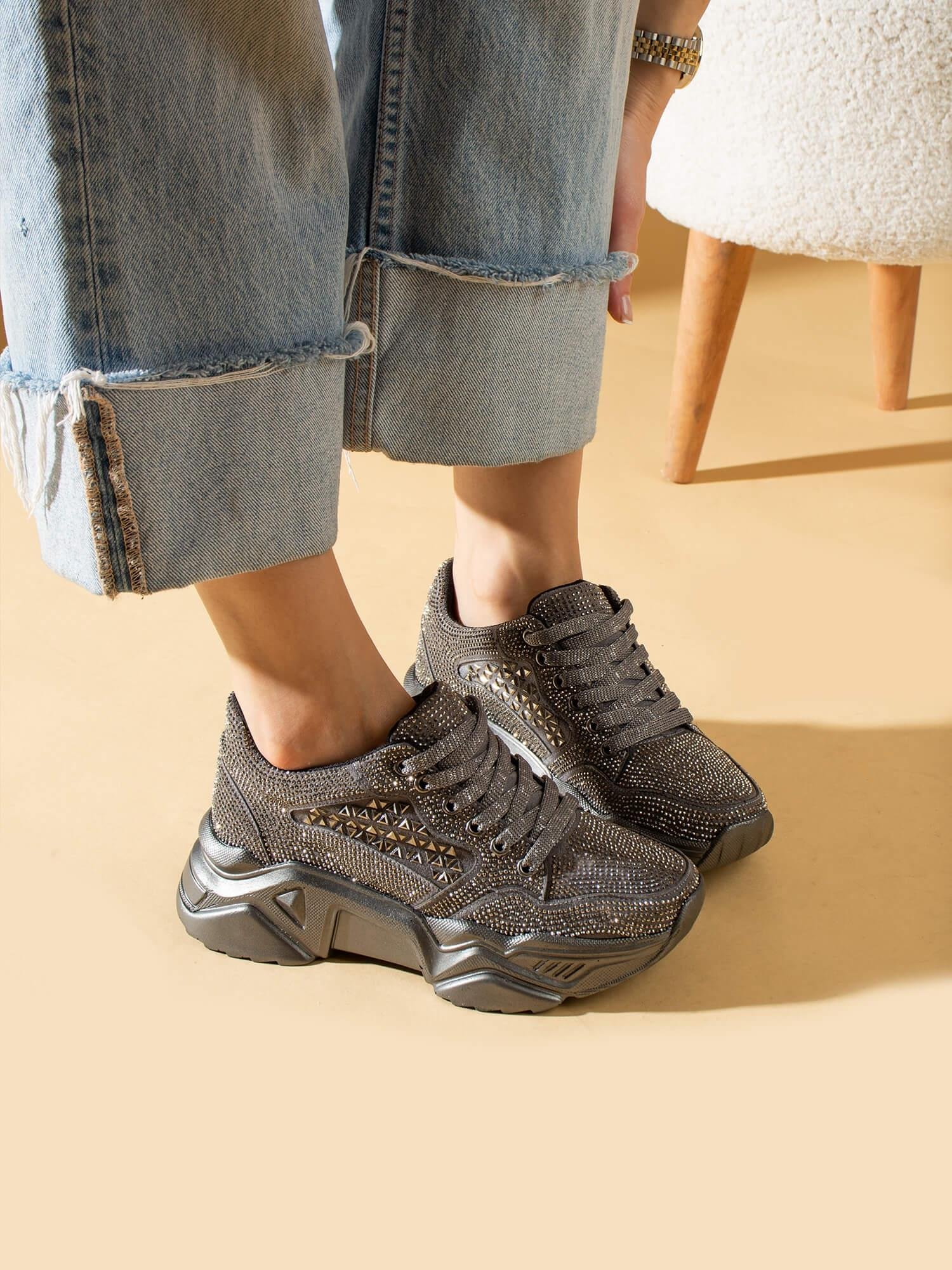 ELLA Platin Taşlı Kadın Sneakers