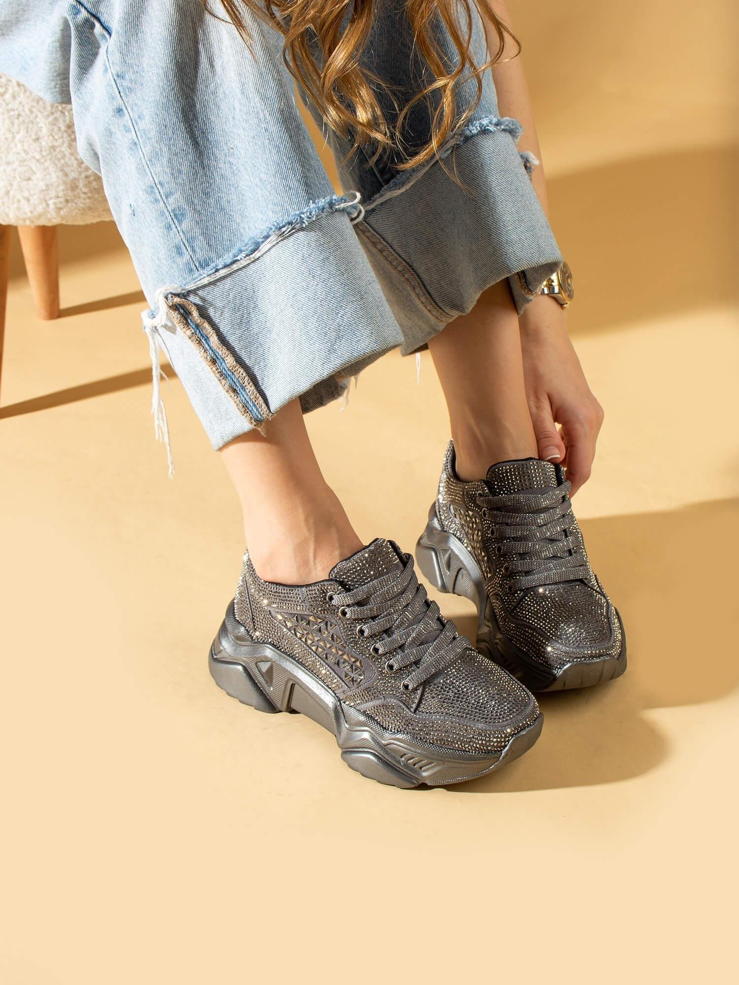 ELLA Platin Taşlı Kadın Sneakers