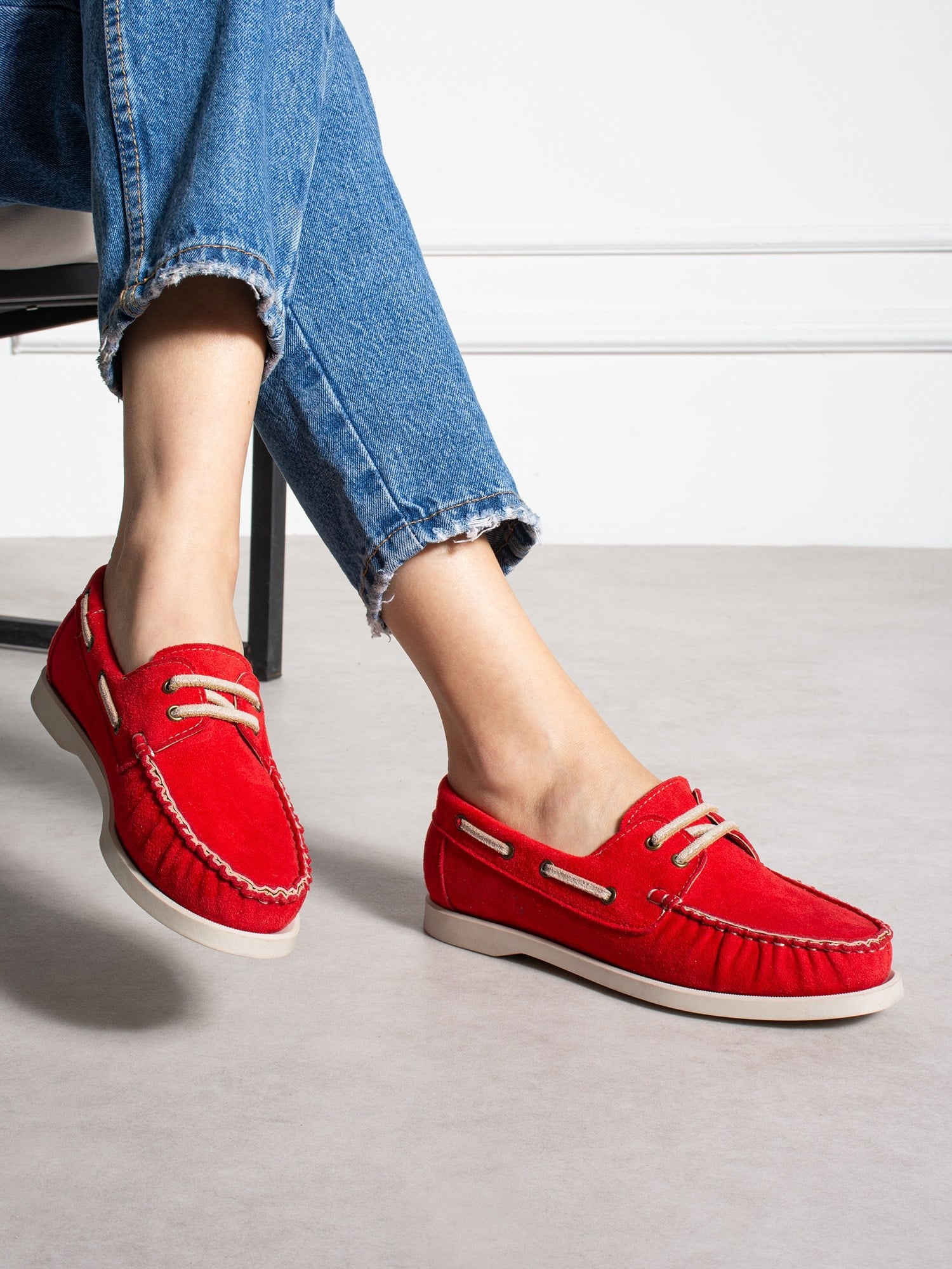 ELMAR Kırmızı Bağcıklı Kadın Loafer