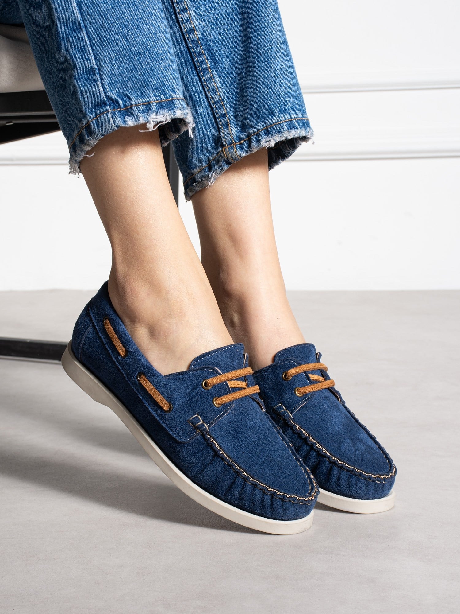 ELMAR Lacivert Bağcıklı Kadın Loafer