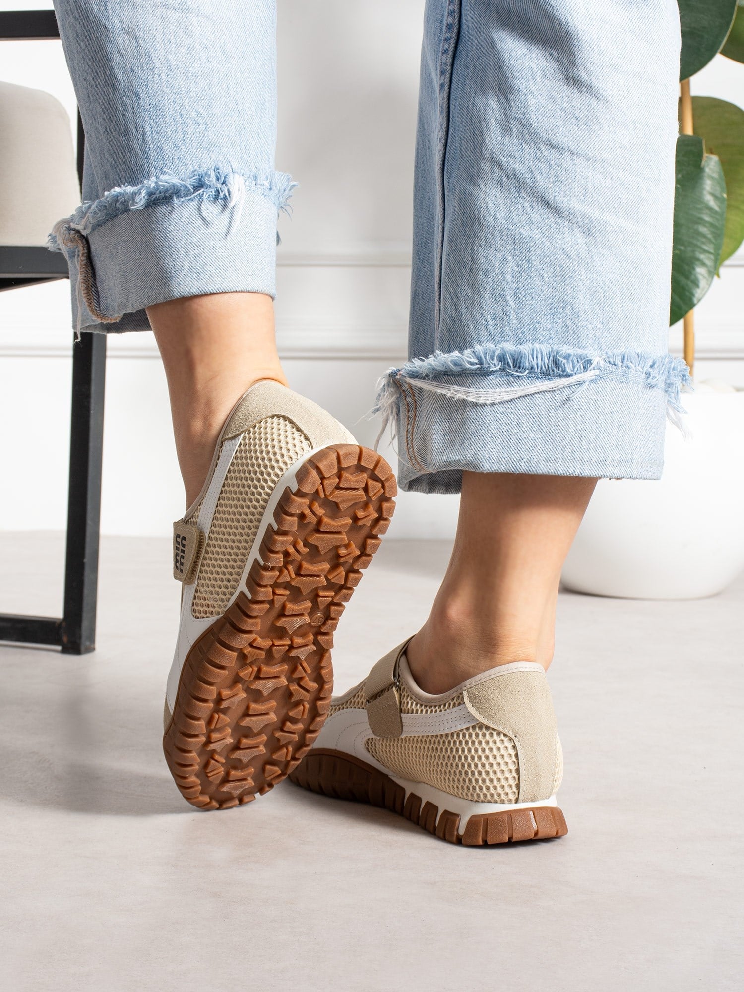ENDO Krem Kadın Sneakers