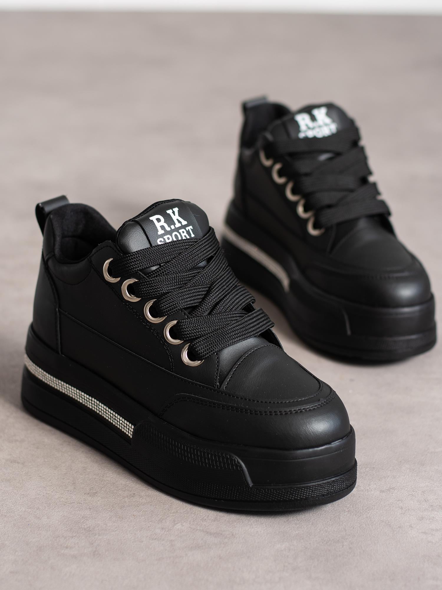 FEMİ Siyah Taş Detay Kadın Sneakers