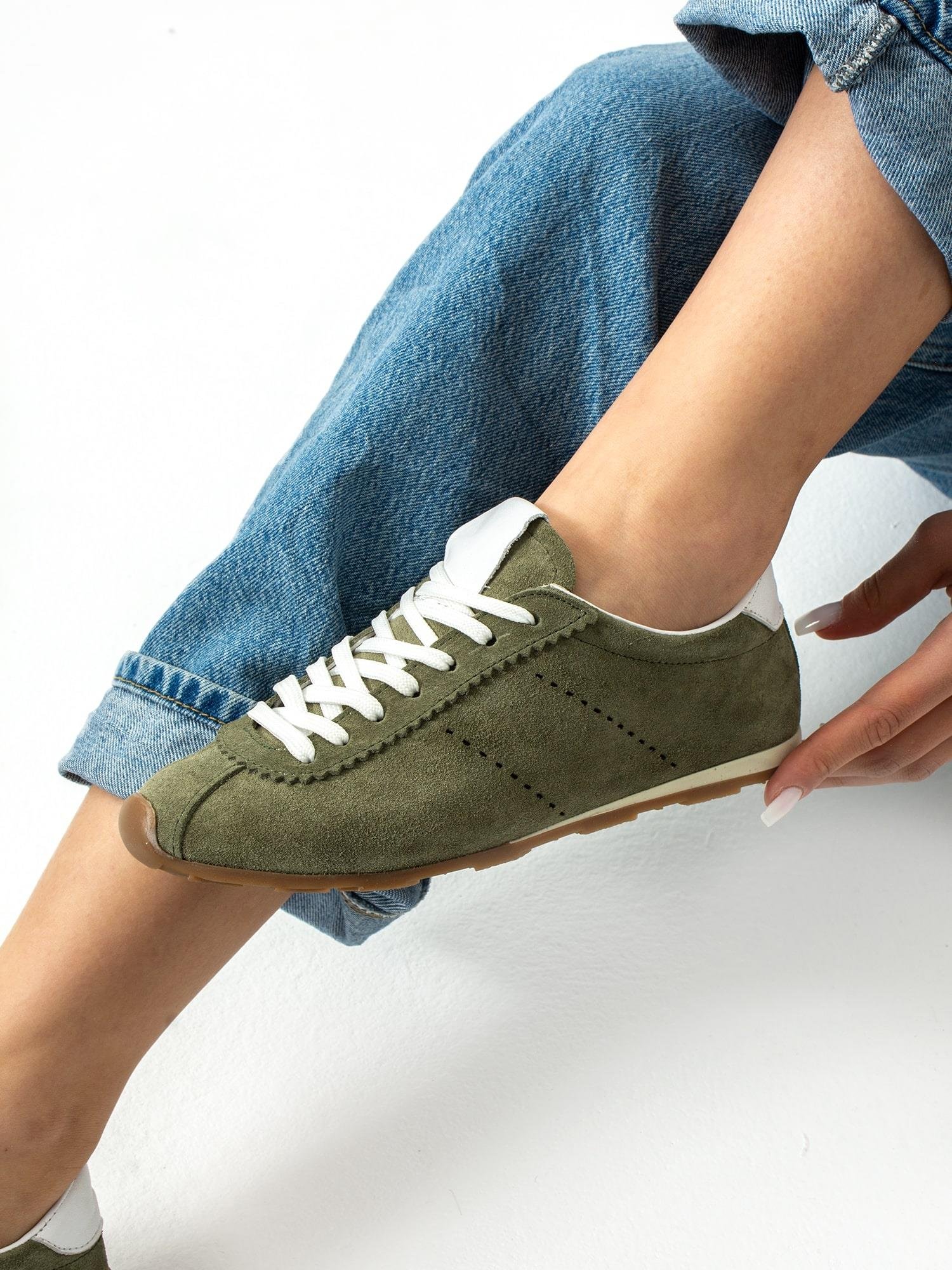 FULGOR Yeşil Hakiki Deri Kadın Sneakers
