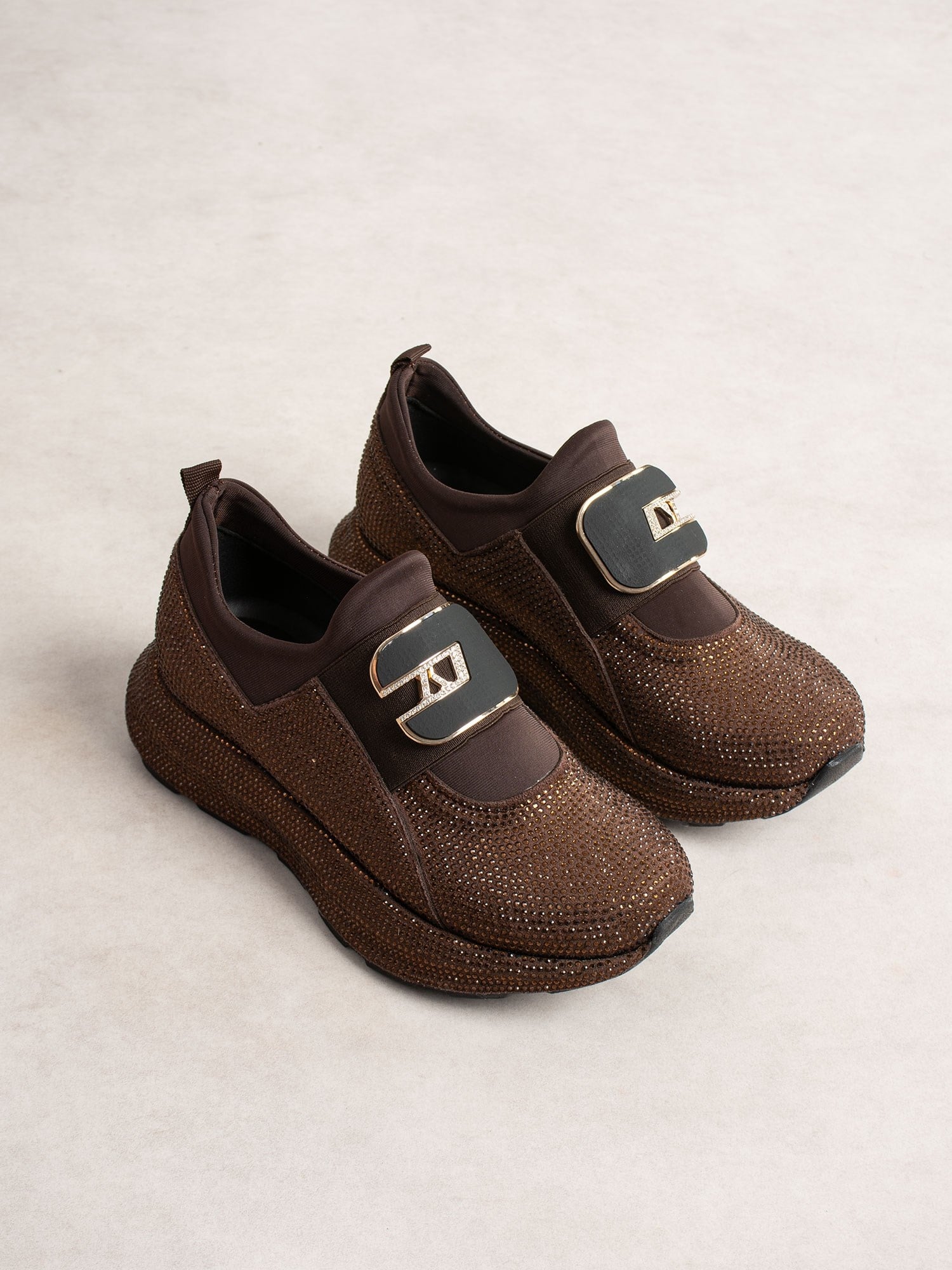 KOTSENG Kahve Taşlı Kadın Sneakers