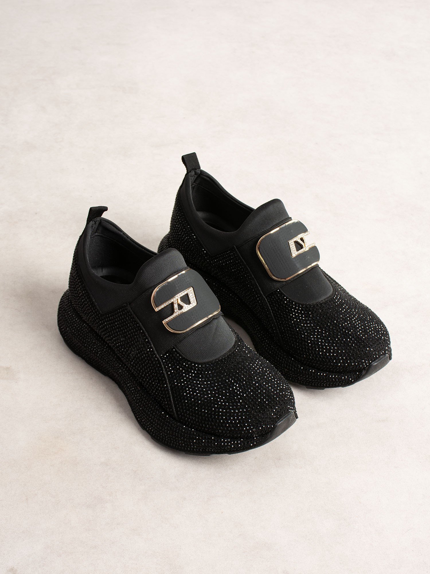 KOTSENG Siyah Taşlı Kadın Sneakers
