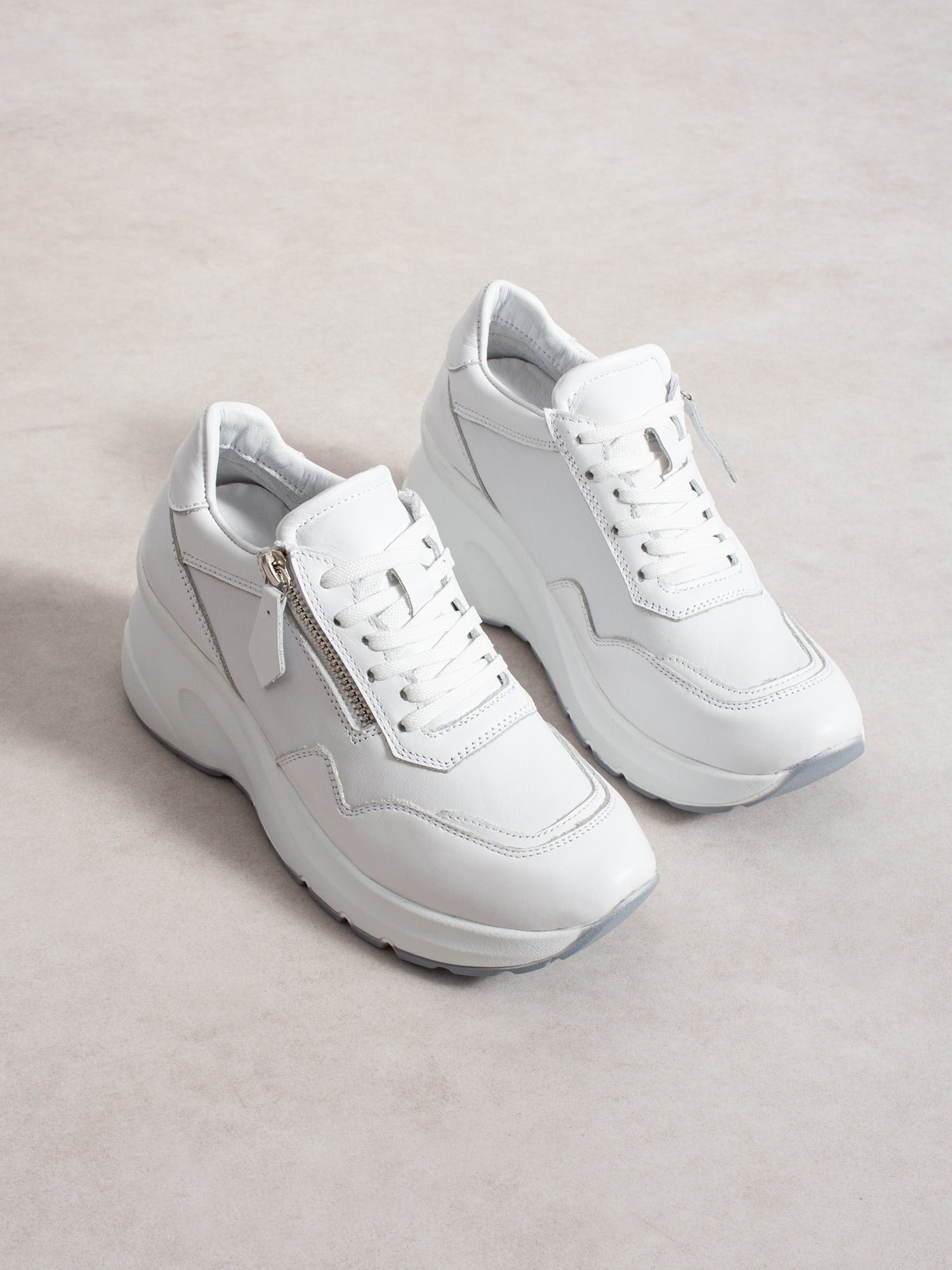 LARİNA Beyaz Hakiki Deri Kadın Sneakers