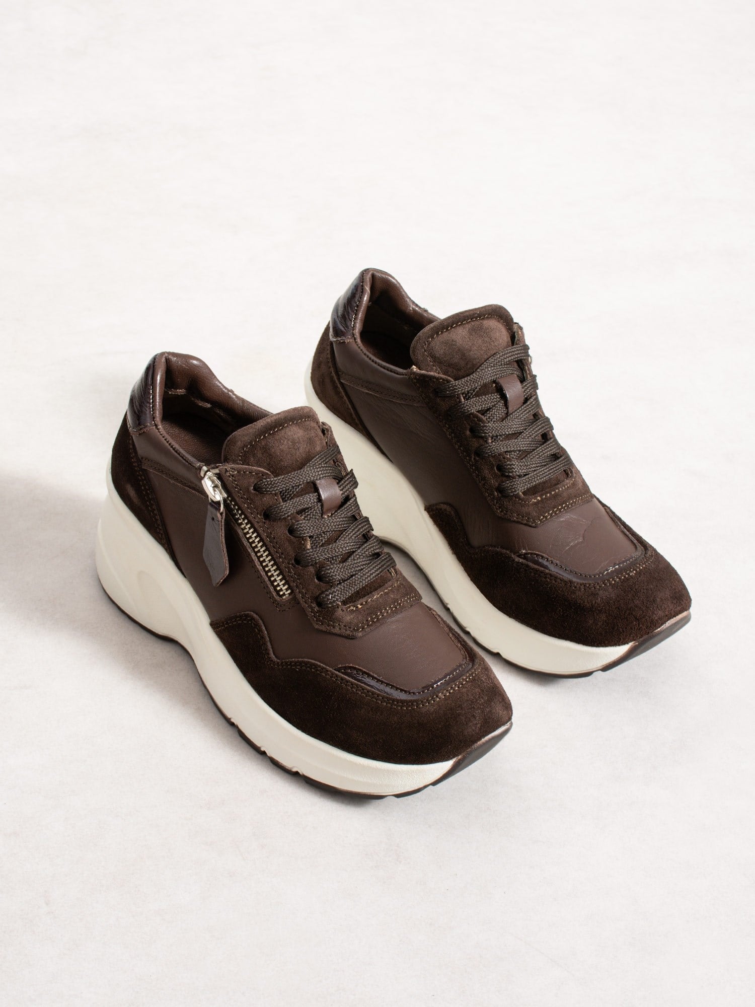 LARİNA Kahve Hakiki Deri Kadın Sneakers