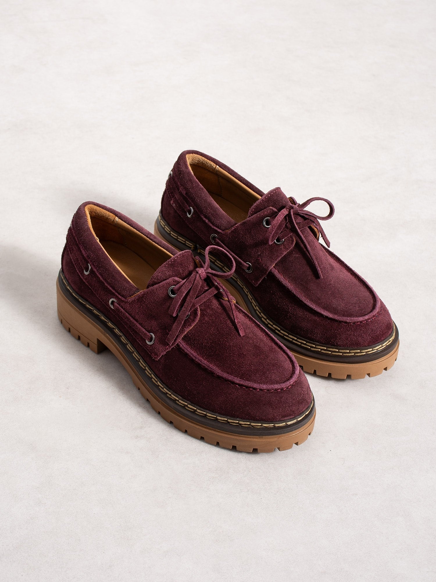 LAVENTO Bordo Hakiki Deri Kadın Loafer