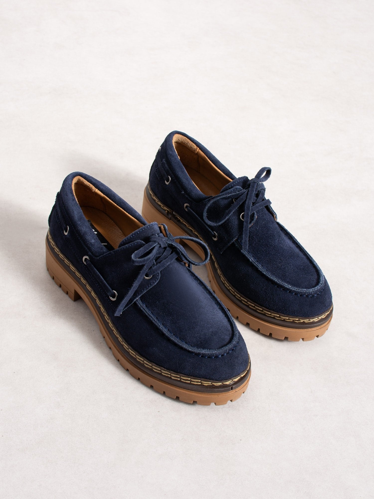 LAVENTO Lacivert Hakiki Deri Kadın Loafer