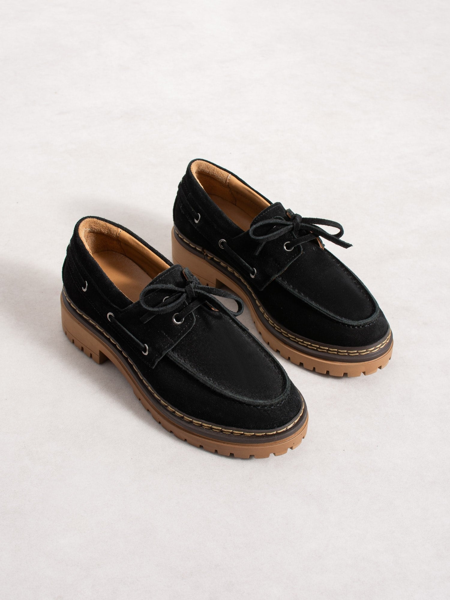 LAVENTO Siyah Hakiki Deri Kadın Loafer