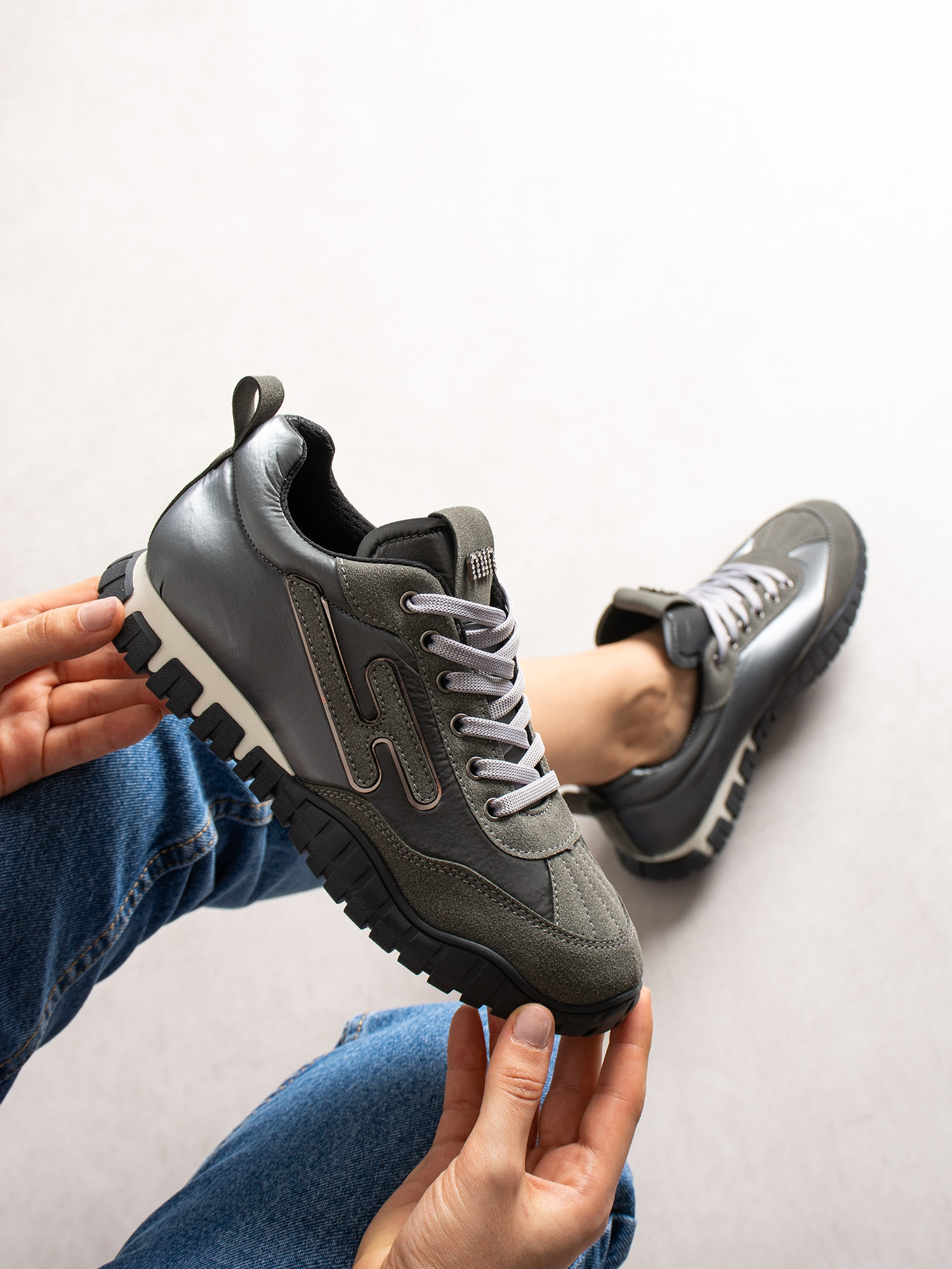 LEGNO Gri Kadın Sneakers