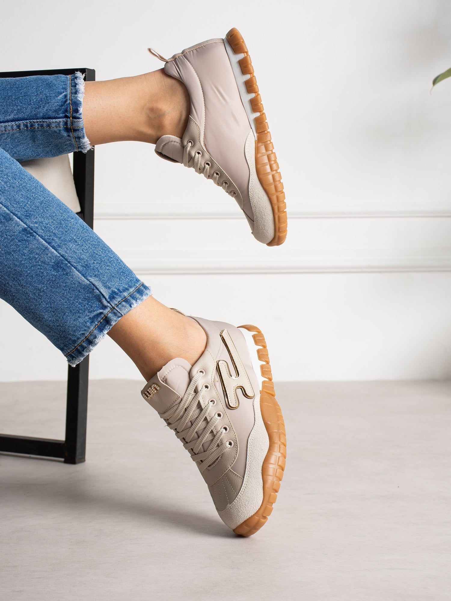LEGNO Krem Kadın Sneakers