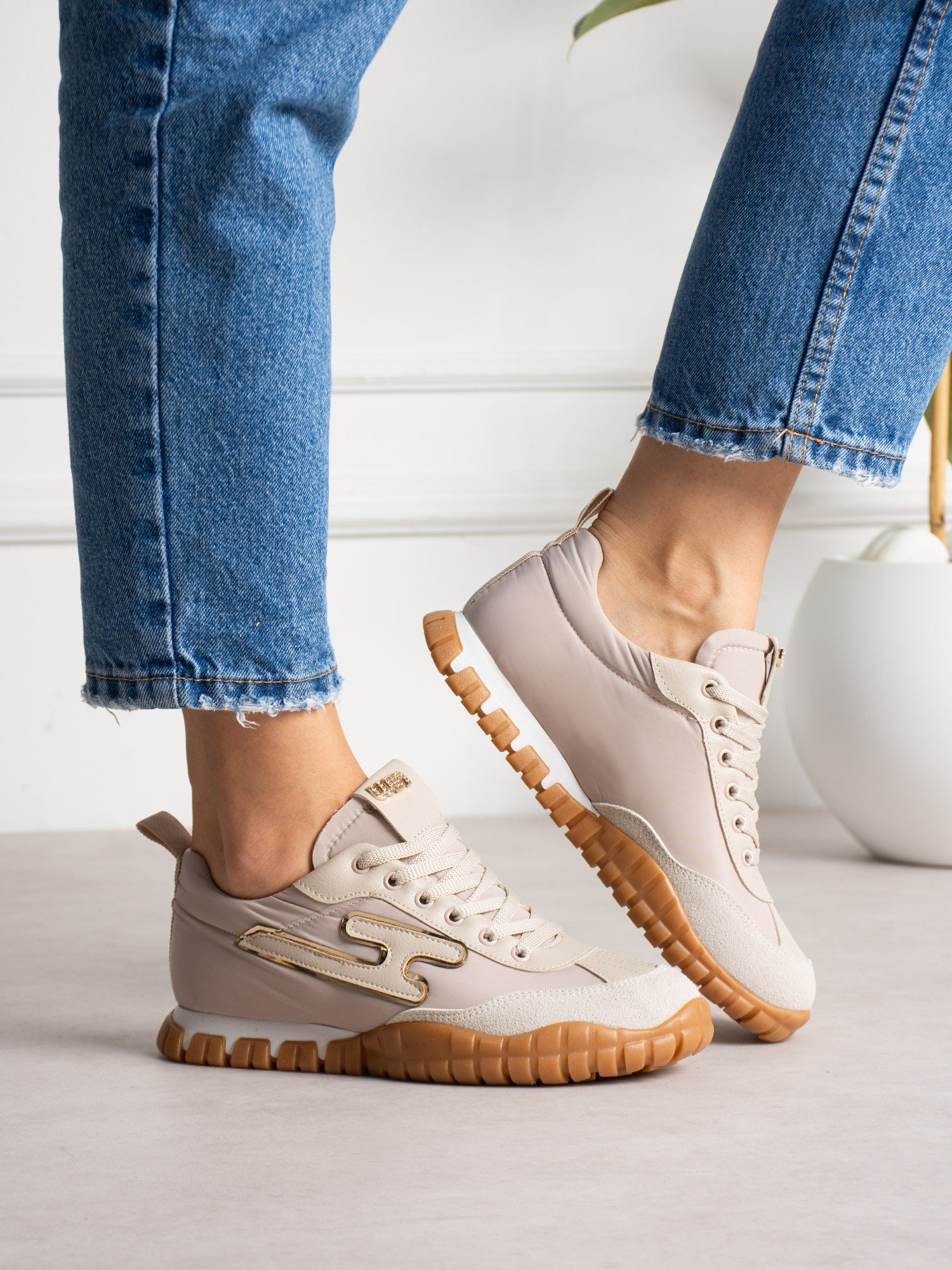LEGNO Krem Kadın Sneakers