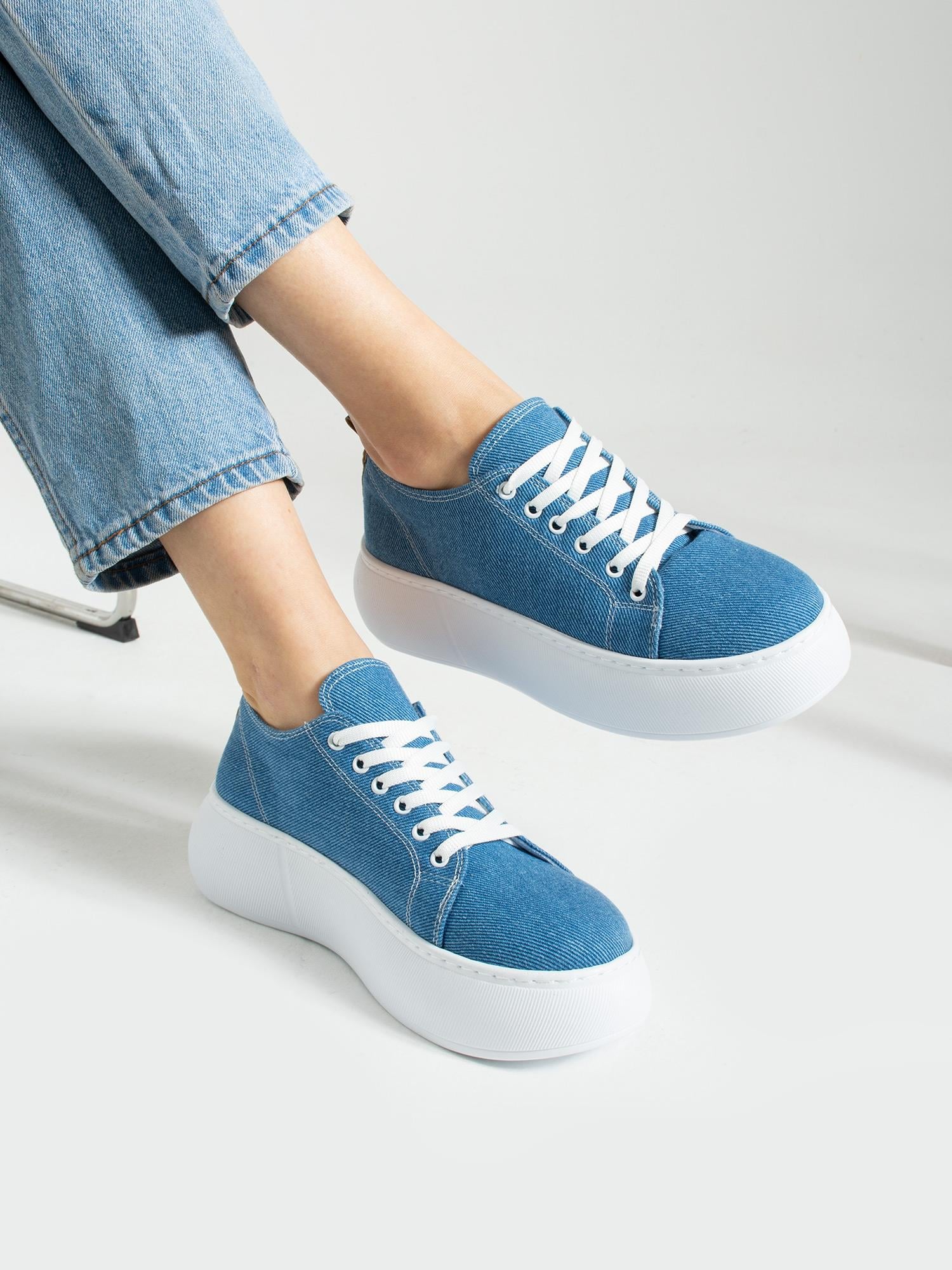 LOLA Mavi Kot Kadın Sneakers