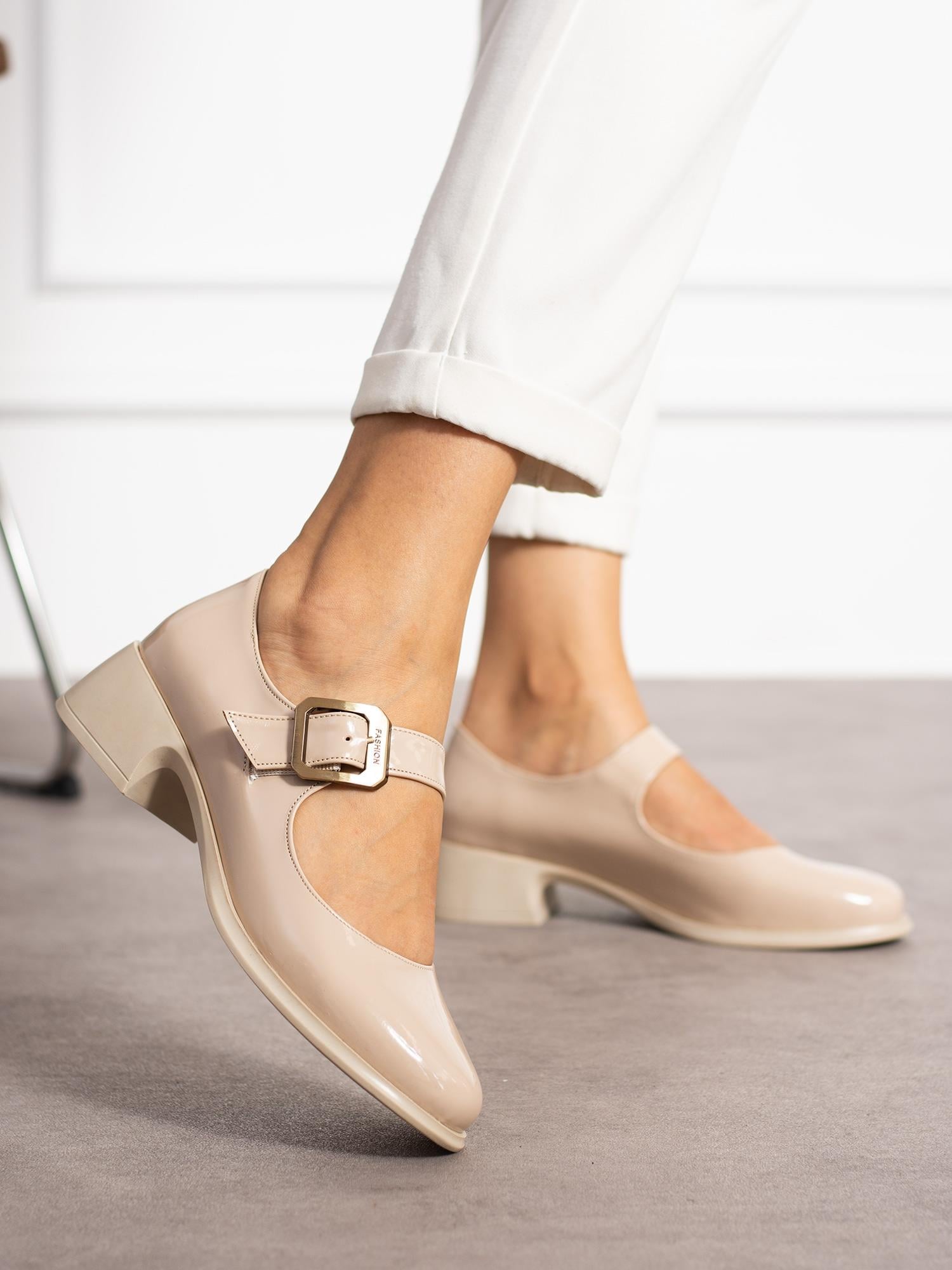 LOREX Krem Rugan Baretli Kadın Loafer