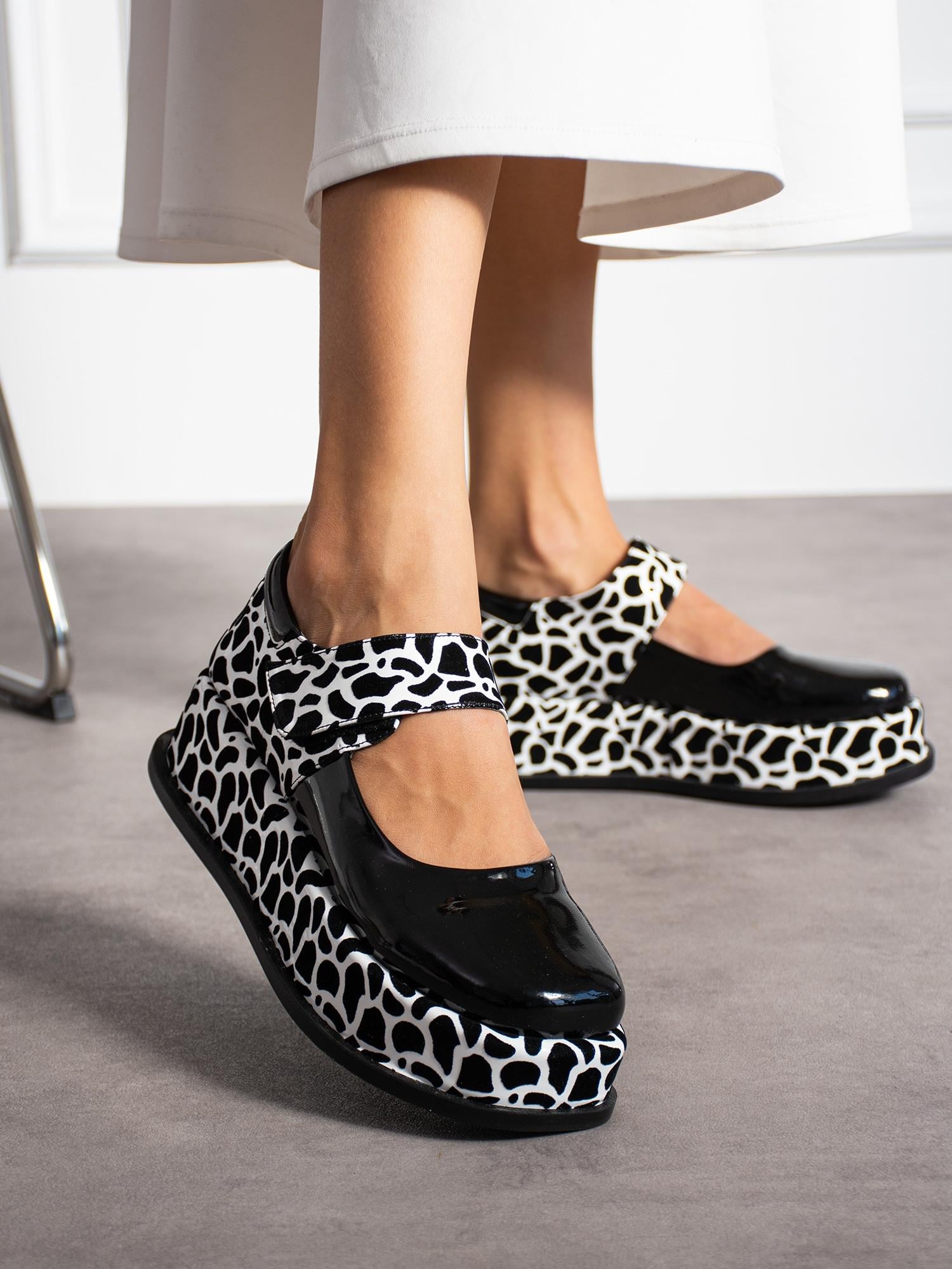 LUBA Beyaz Zebra Kadın Loafer