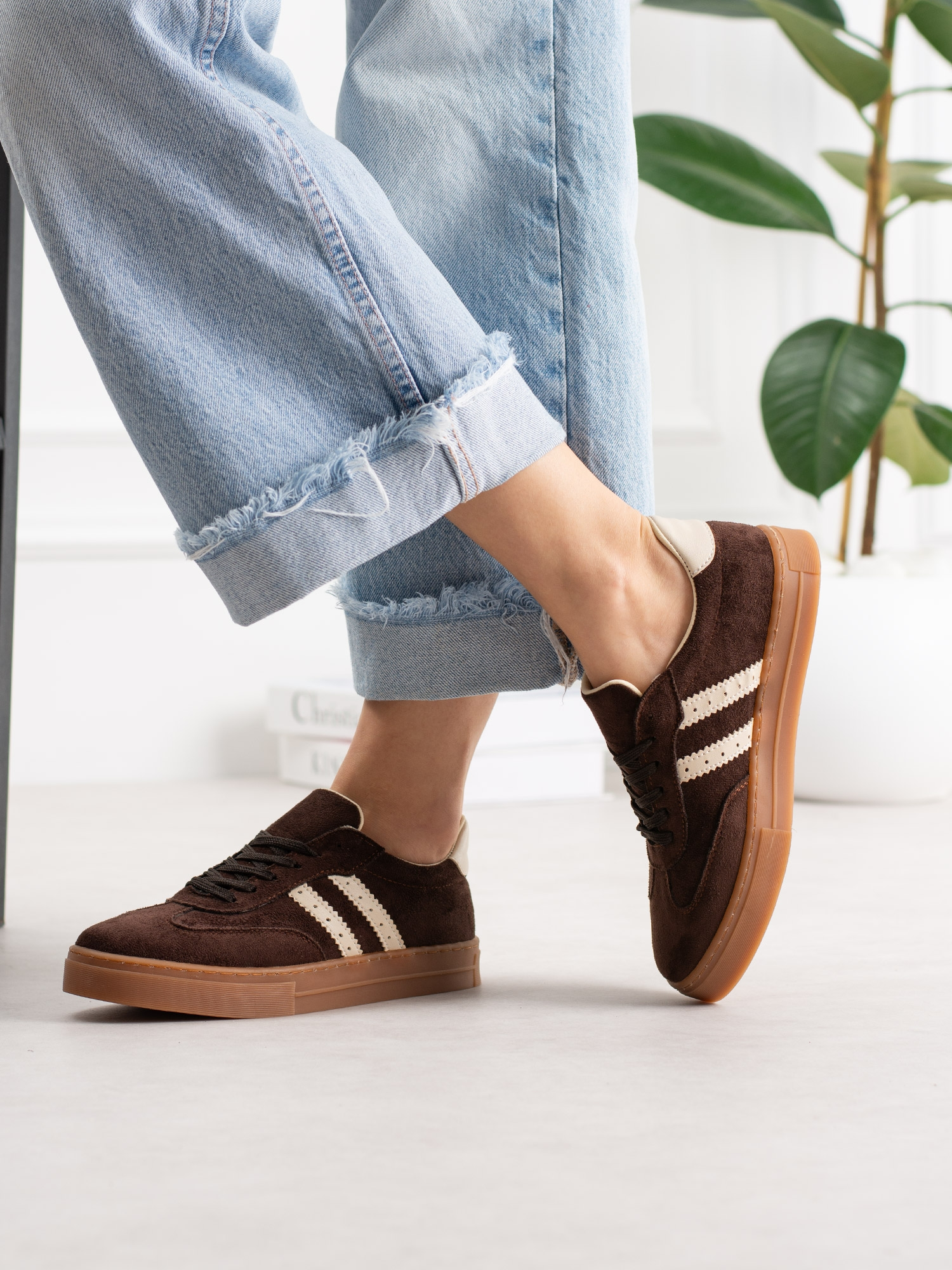 LUCCA Kahve Süet Kadın Sneakers
