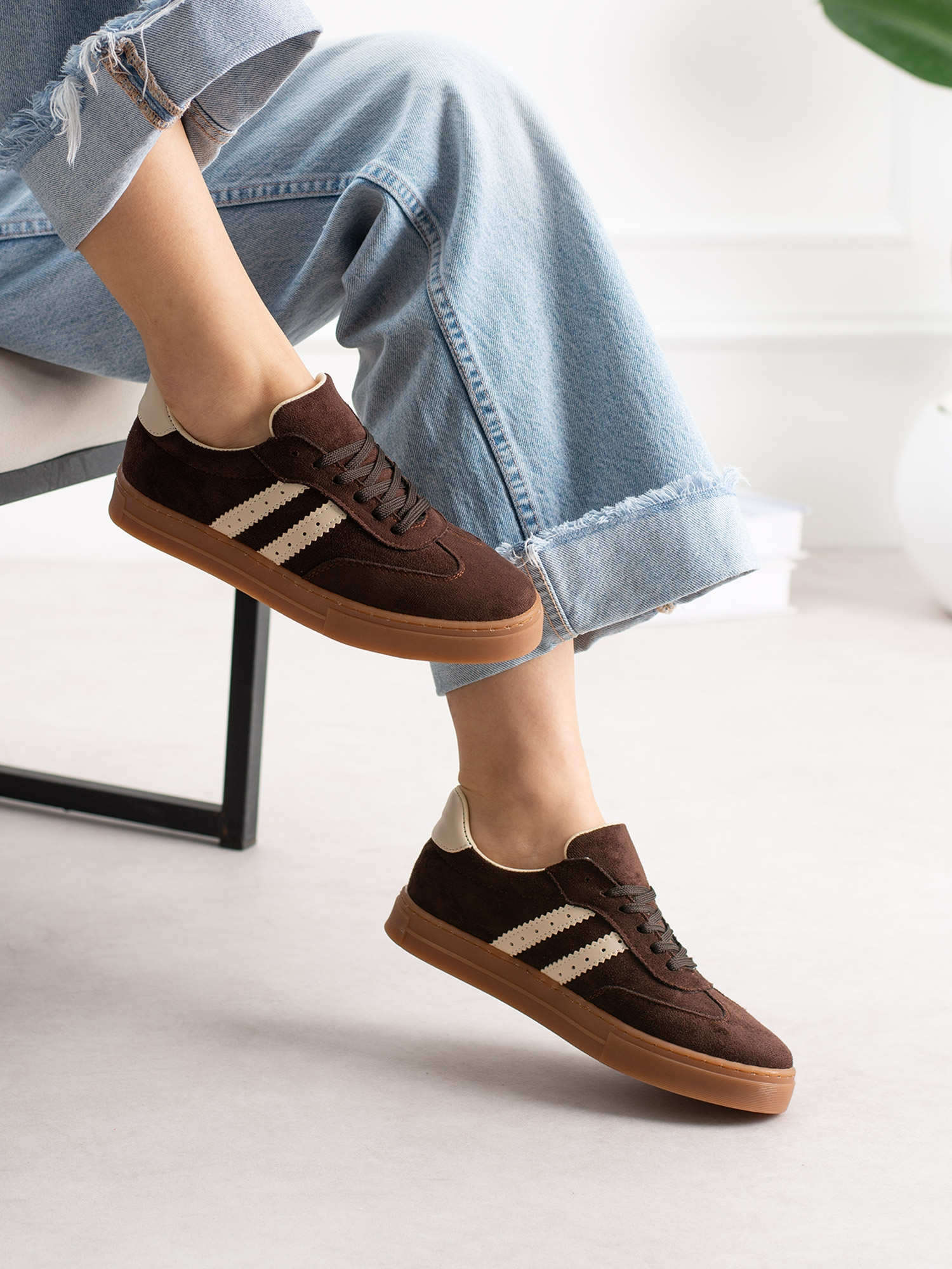 LUCCA Kahve Süet Kadın Sneakers