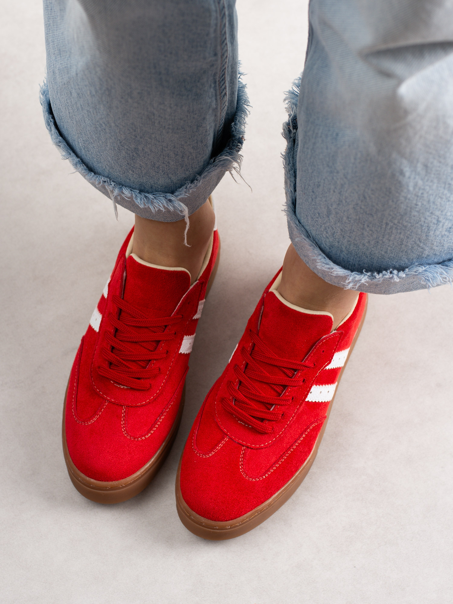 LUCCA Kırmızı Süet Kadın Sneakers