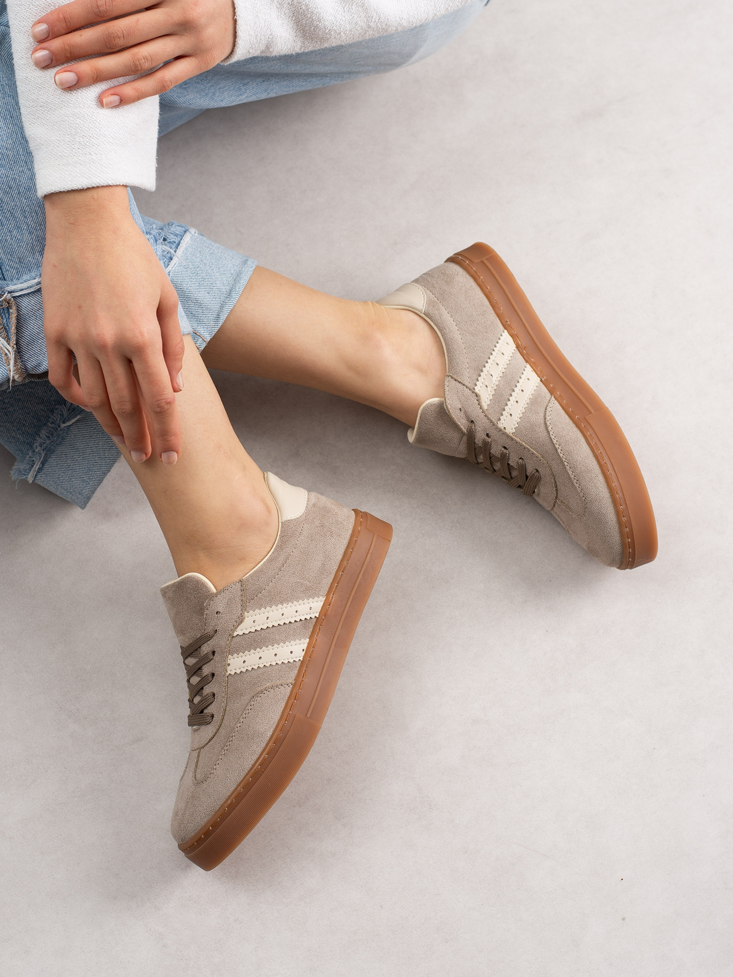 LUCCA Vizon Süet Kadın Sneakers