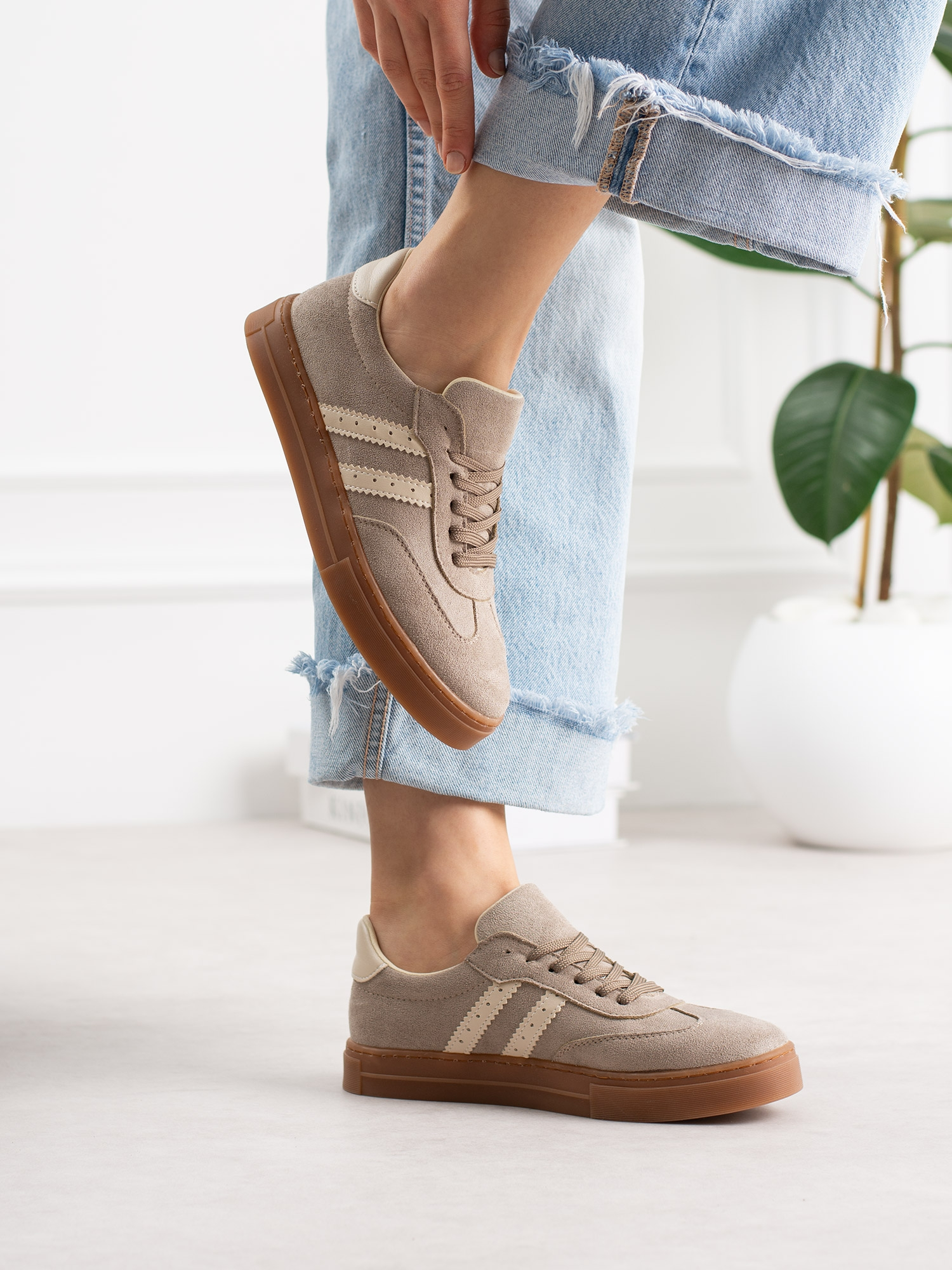 LUCCA Vizon Süet Kadın Sneakers