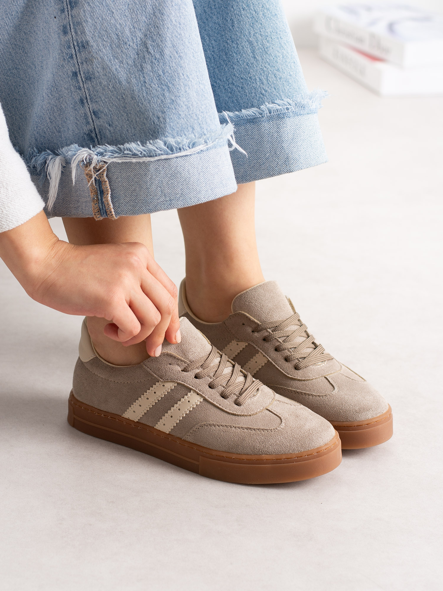 LUCCA Vizon Süet Kadın Sneakers