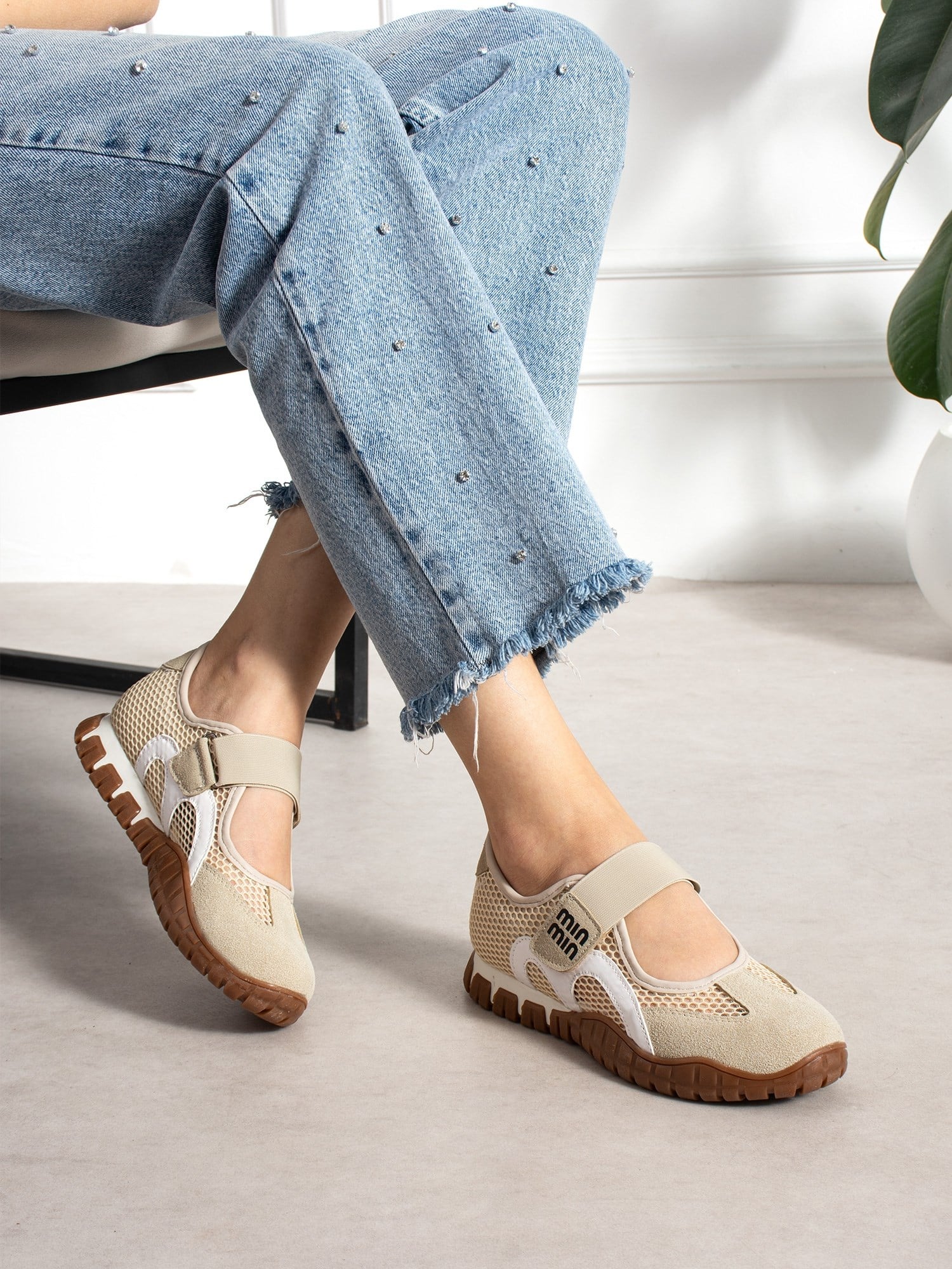 MENDO Krem Kadın Sneakers