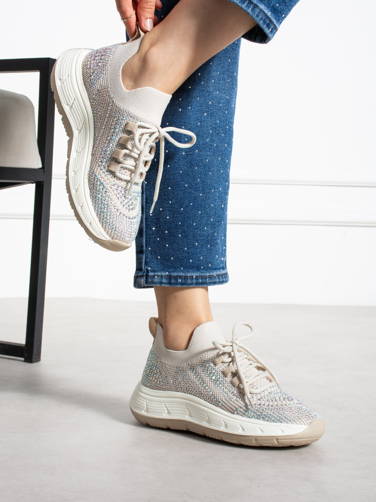 OHRİD Krem Taşlı Kadın Sneakers