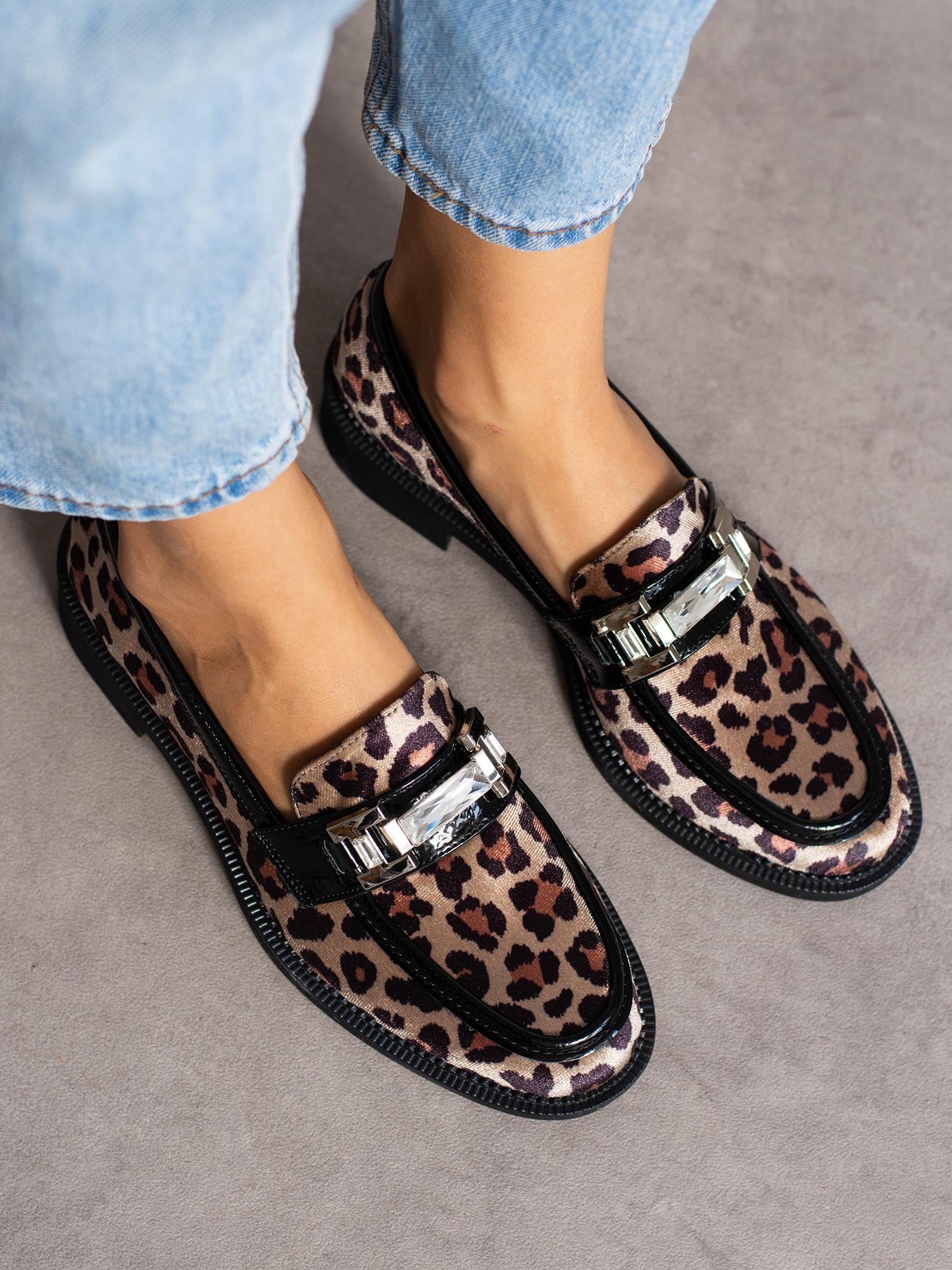 PİER Siyah Leopar Kadın Loafer