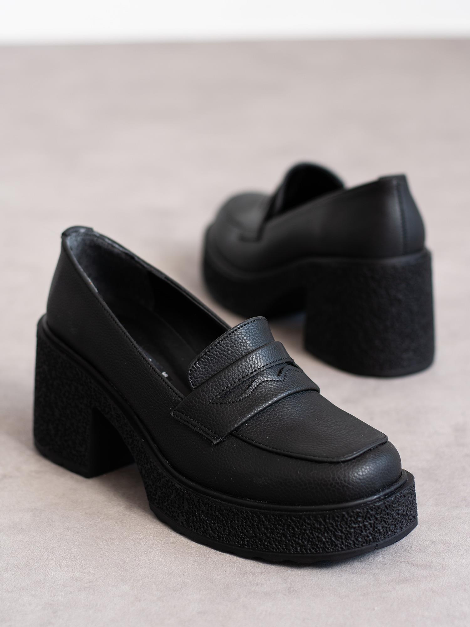 ROWAN Siyah Topuklu Kadın Loafer