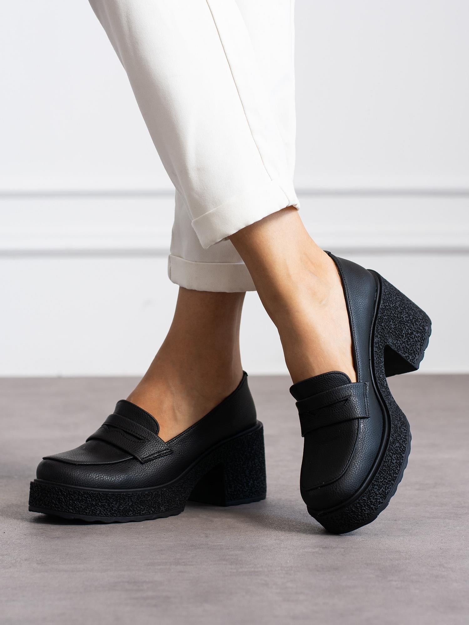 ROWAN Siyah Topuklu Kadın Loafer